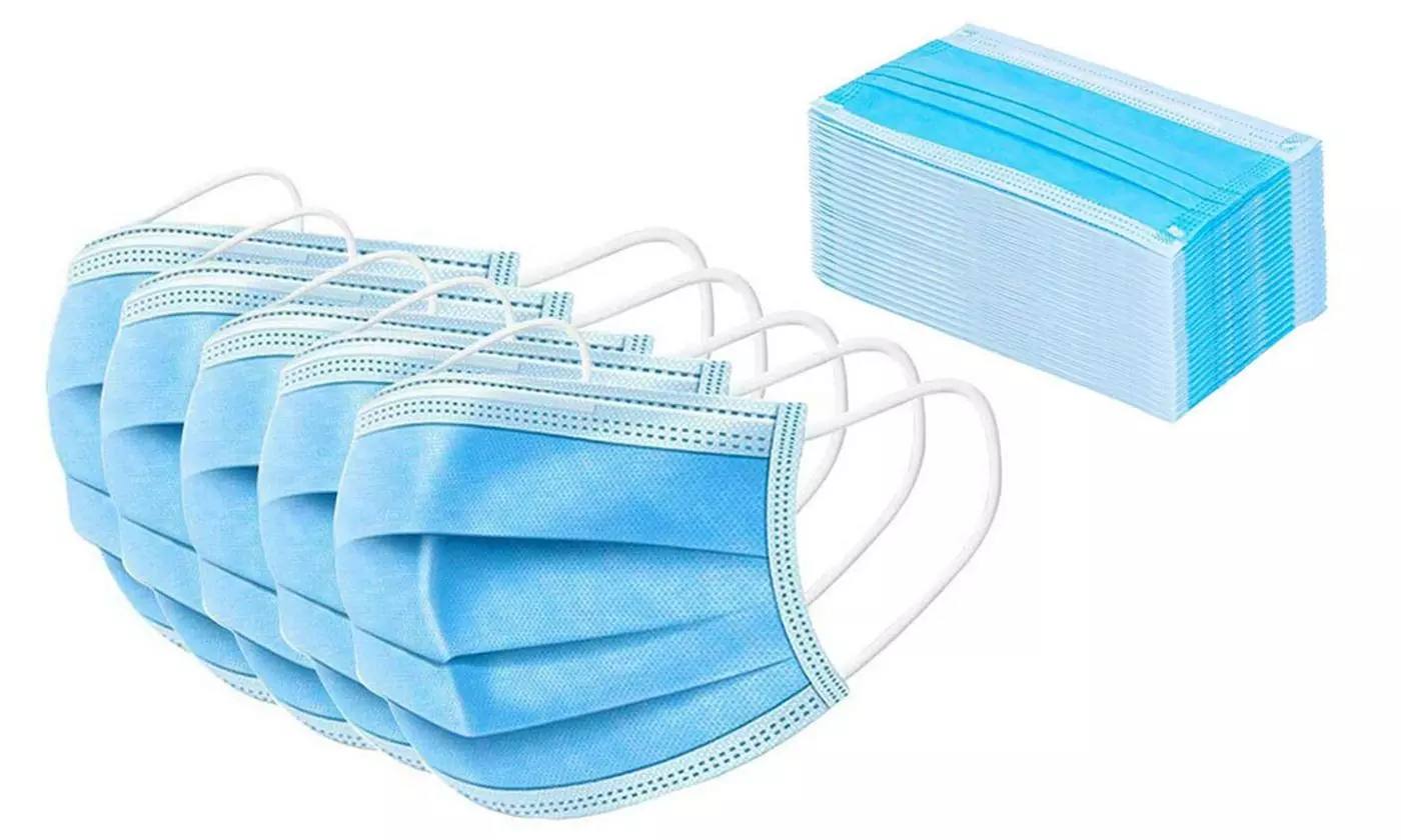 50-Pack Non-Medical 3-Ply Disposable Masks - Primary Image