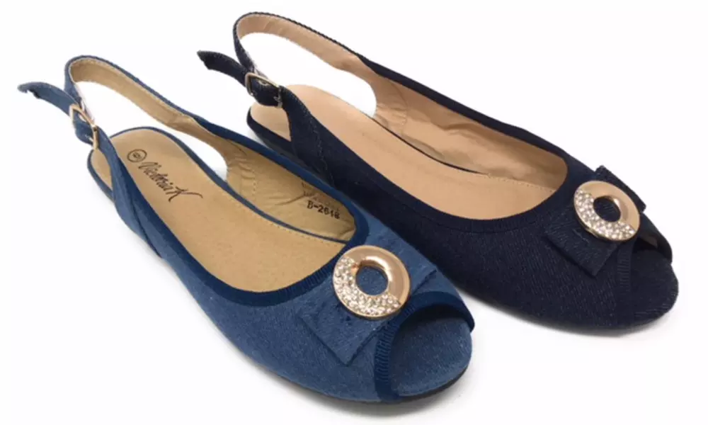 Rose Sling back Open Toe Fashion Flats  - Primary Image
