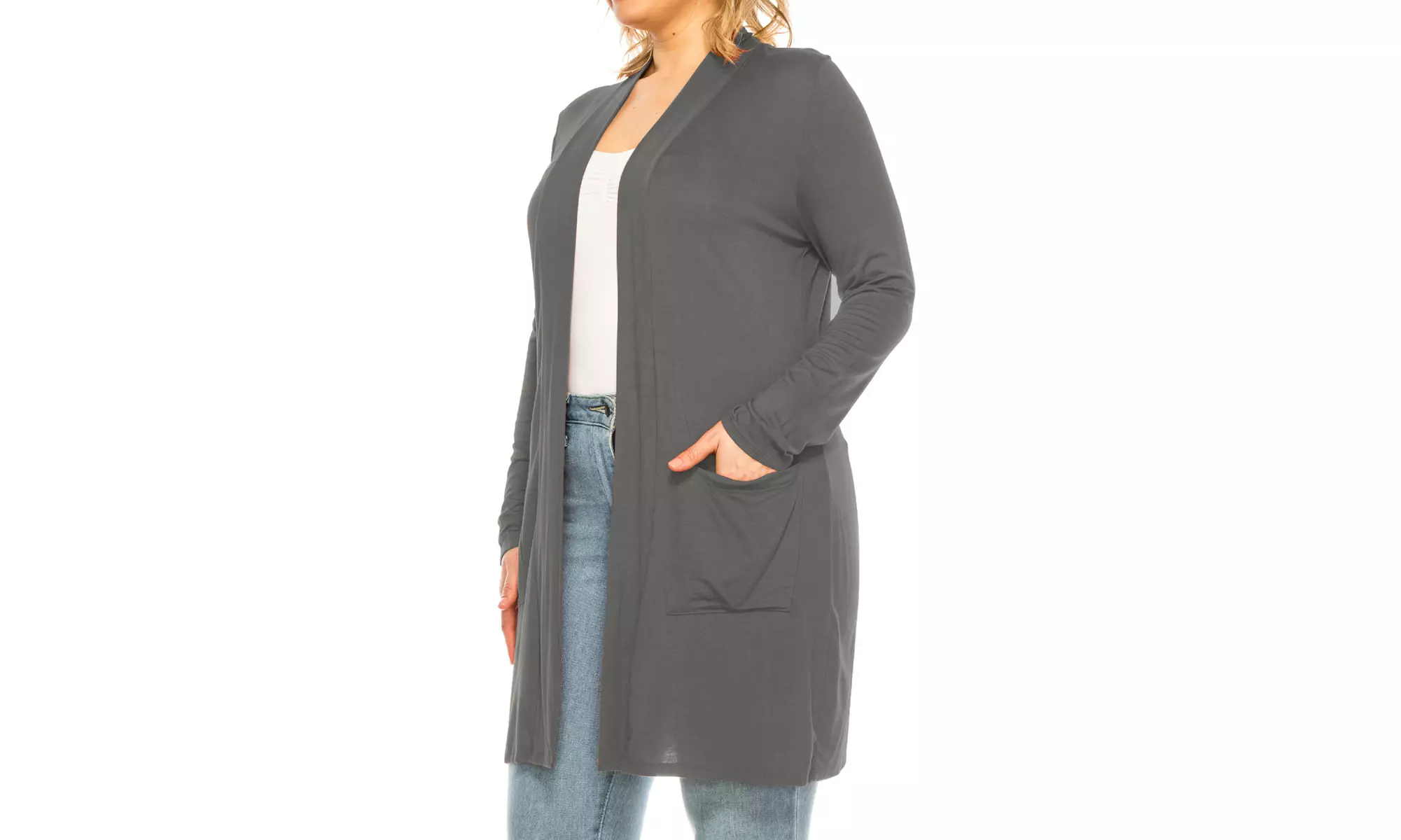 Women's Casual Plus Size Solid Cardigan Made in USA