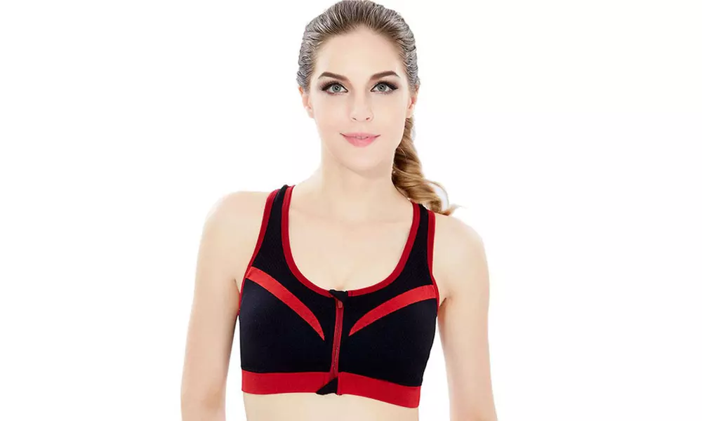 Double-Layer Zip-Front Sports Bra (3-sizes) - Second Medium