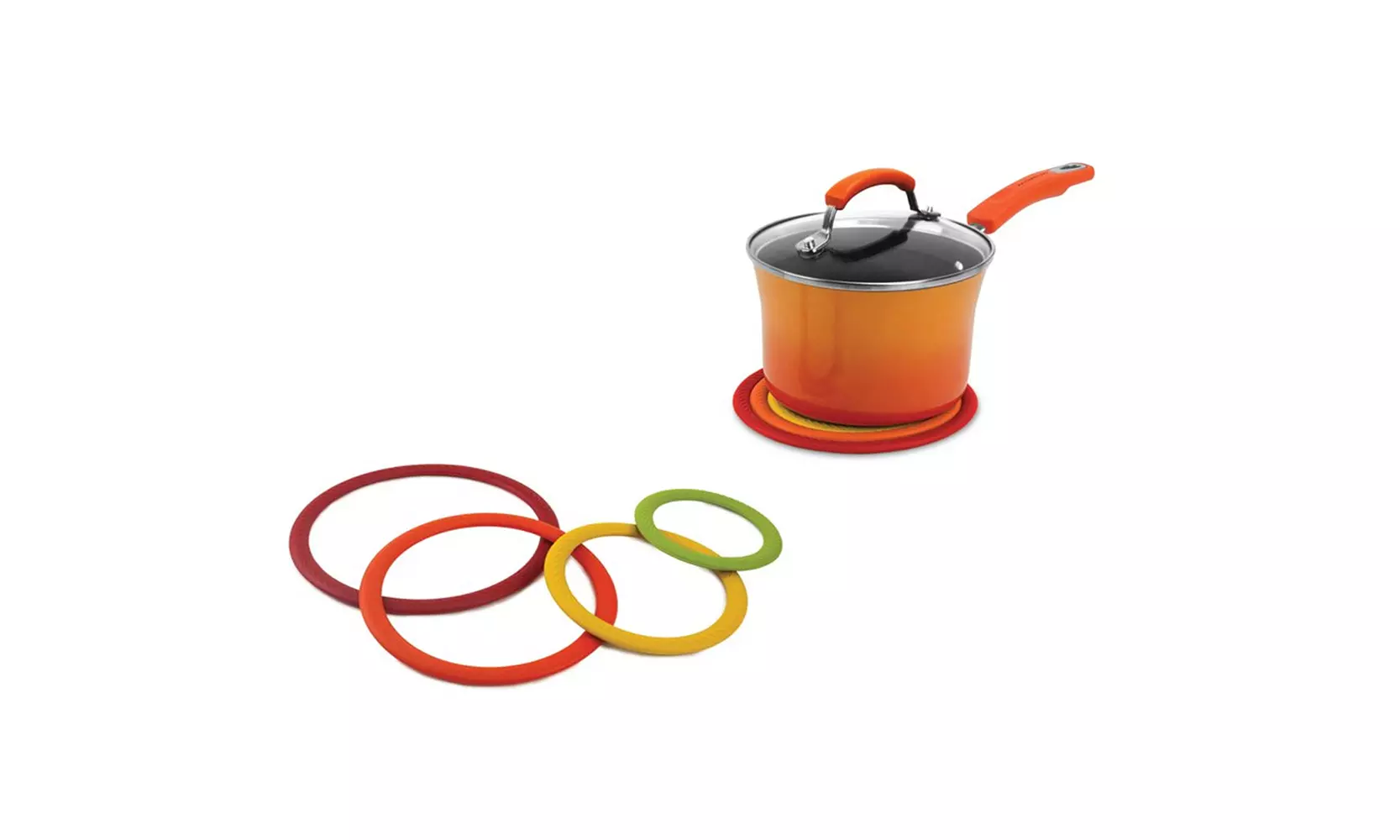 Non-slip Heat Resistant 4 Silicone Trivets Multi-color Circles  - Primary Image