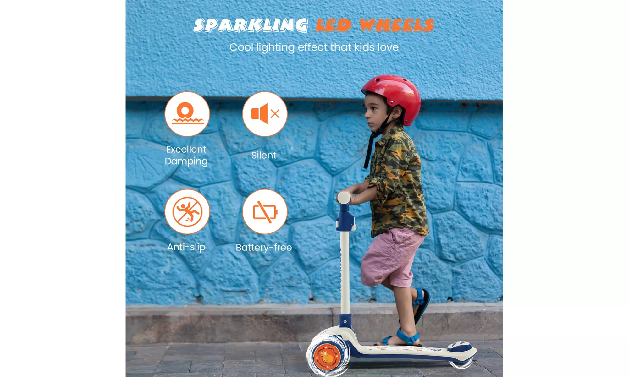 Costway 3-Wheel Kids Scooter Toddler Folding Balancing Kick Scooter