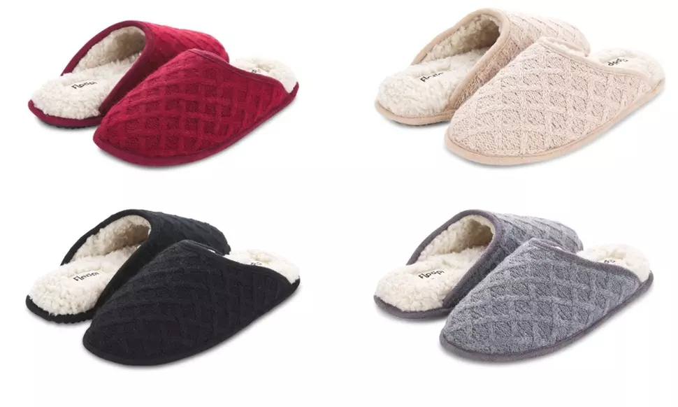 Floopi Women's Isabel Lattice Knit Scuff Slippers - Primary Image