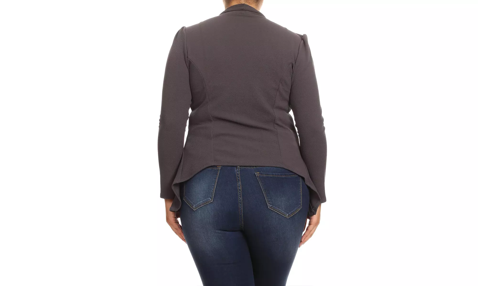 Women's Solid Plus Size Long Sleeves Blazer Jacket