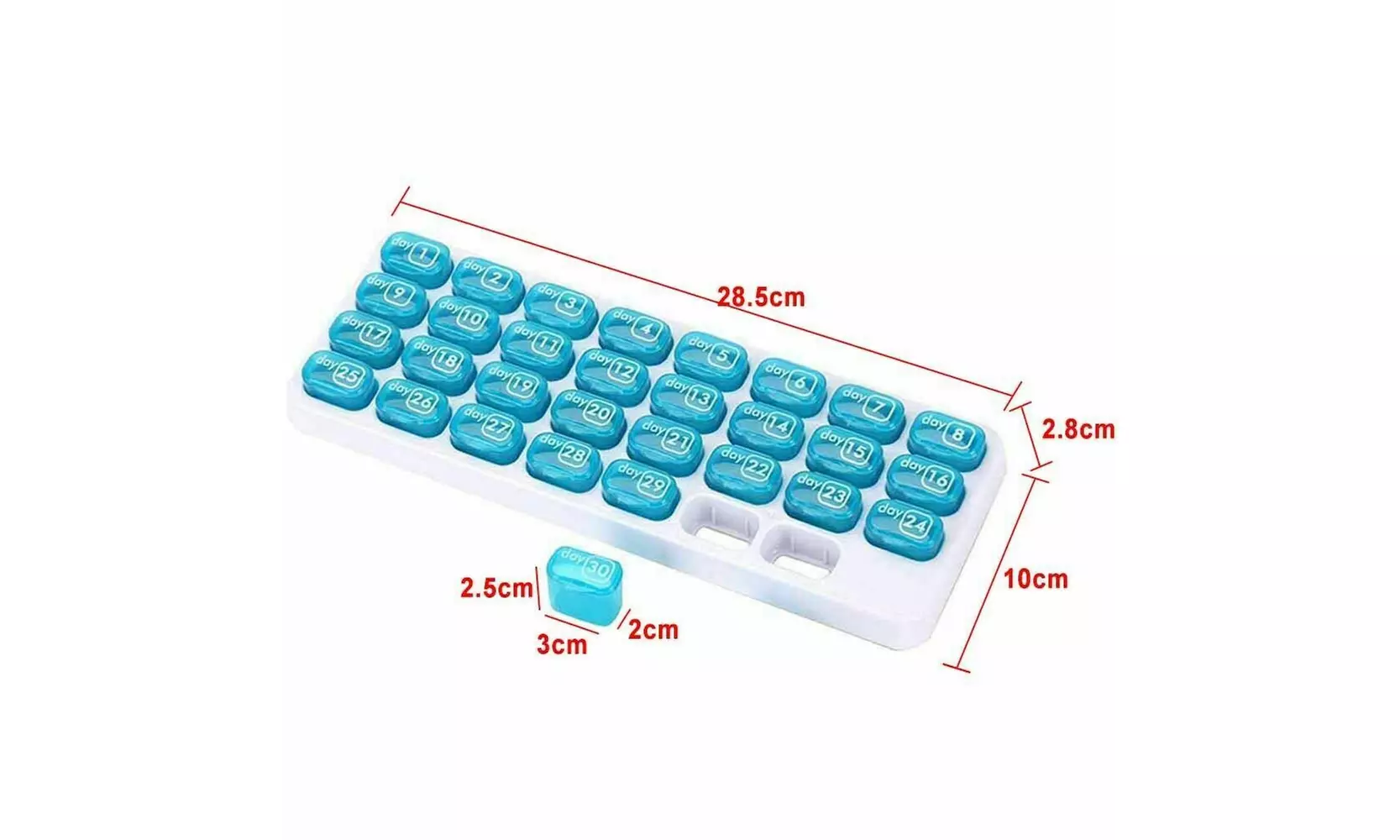 31 Day Monthly Pill Organizer Medication Pod Compartment Planner Box Plastic