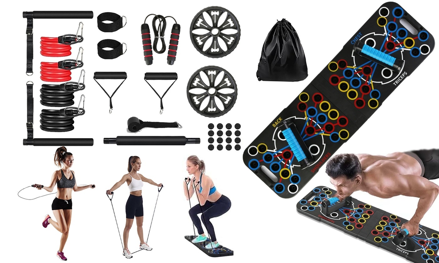 iMounTEK Home Gym Training Equipment with Push Up Board & 15 Fitness Accessories