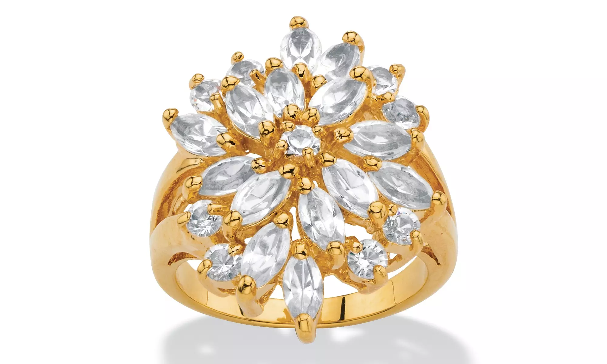 Marquise-Cut Crystal 18k Gold-Plated Ring MADE WITH SWAROVSKI ELEMENTS - Primary Image