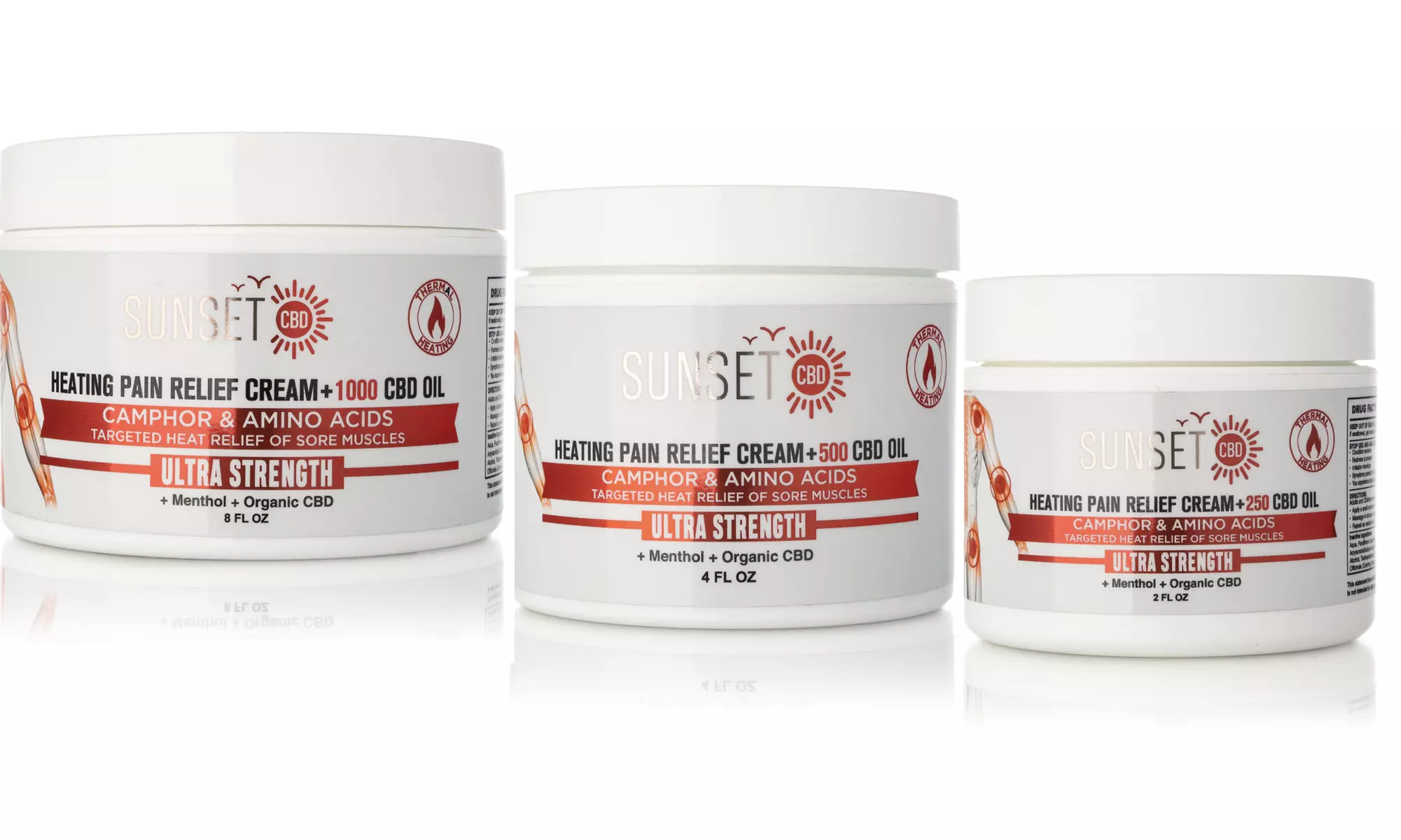 Sunset CBD Pain Relief Cream with Organic CBD & Menthol