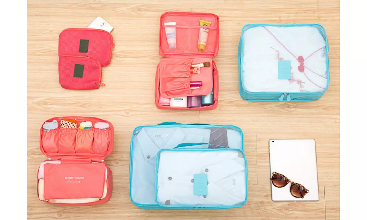9Pcs Waterproof Clothes Storage Bags Packing Cube Travel Luggage Organizer Pouch