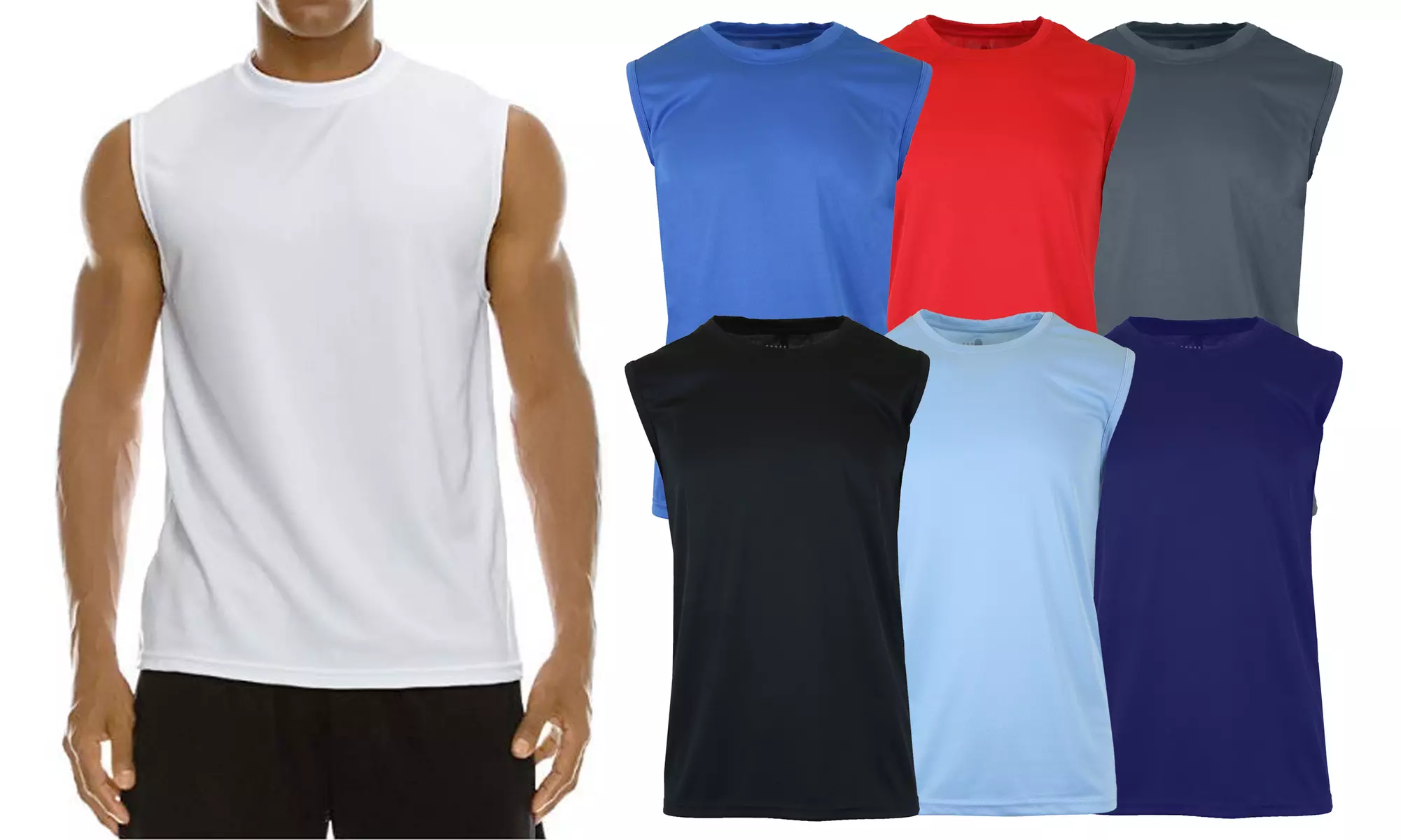 Men's Moisture Wicking Wrinkle Free Performance Muscle Tank Tee (S-2XL)  - Primary Image