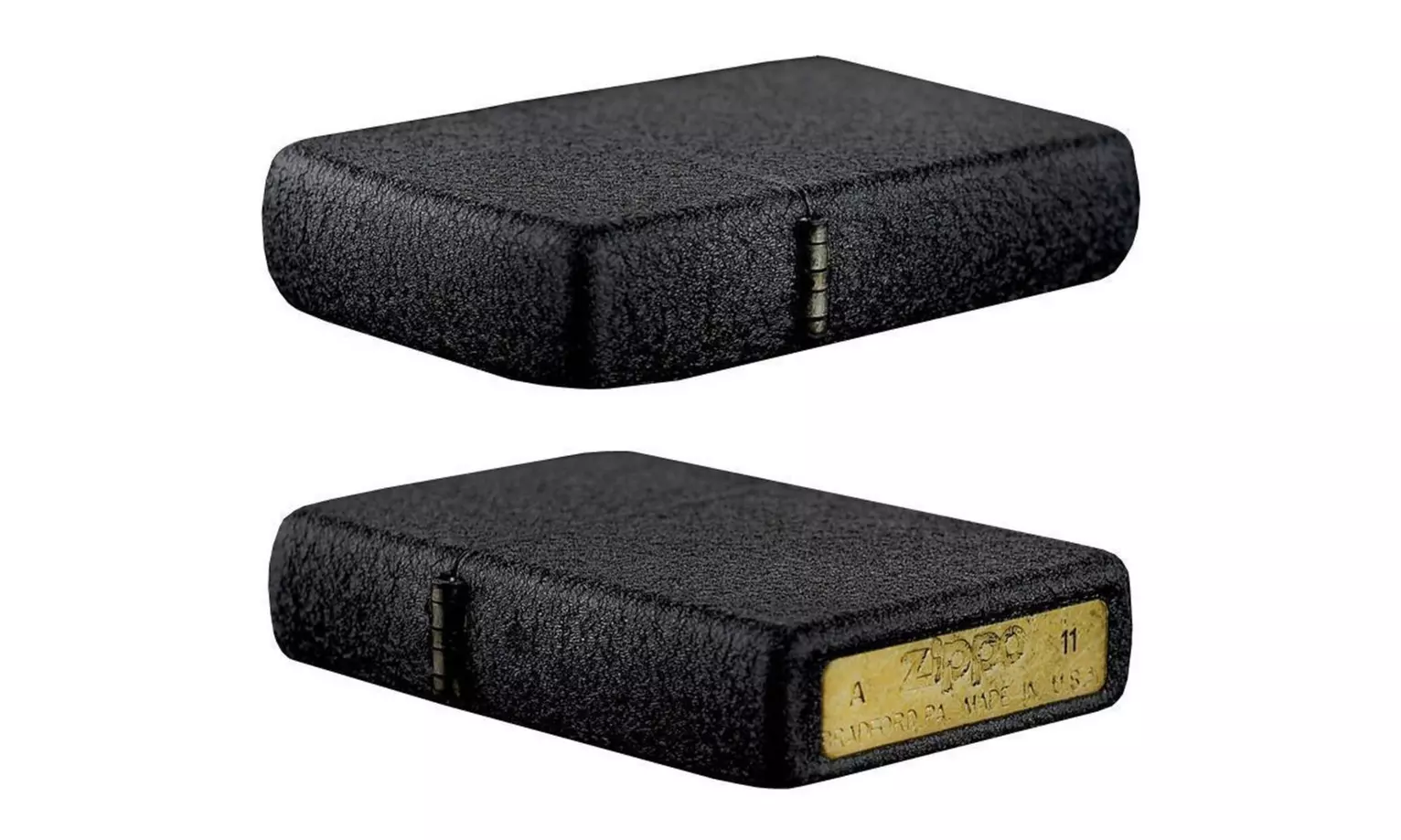 Zippo Black Crackle Lighter, Regular Classic - Second Medium
