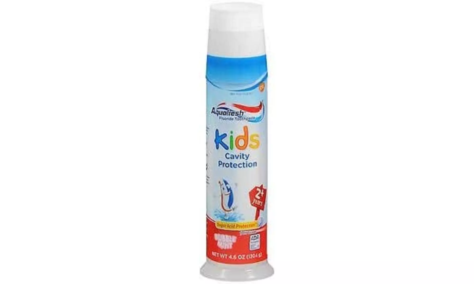 Aquafresh Kids Fluoride Toothpaste Bubble Mint Pump - 4.6 oz, Pack of 3 - Primary Image