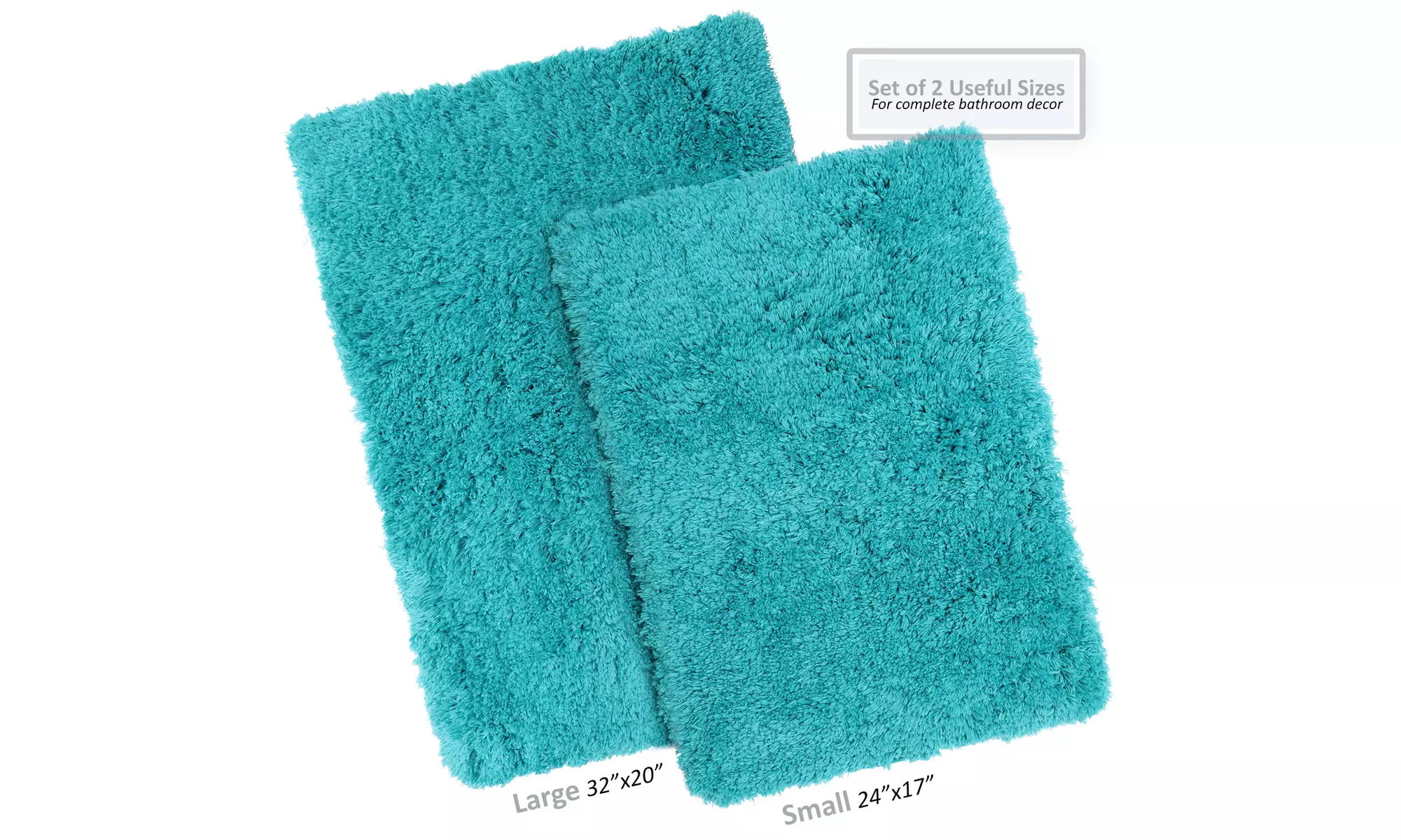 Clara Clark Non-slip Shaggy Bath Rug Set