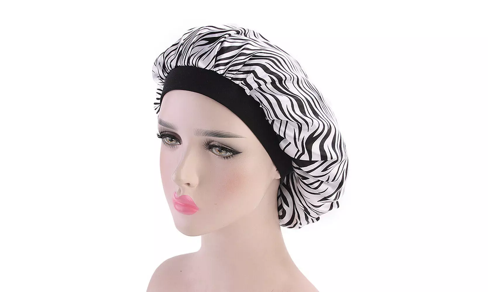 Women Satin Night Sleep Cap Hair Bonnet Hat Silk Head Cover Wide Elastic Band