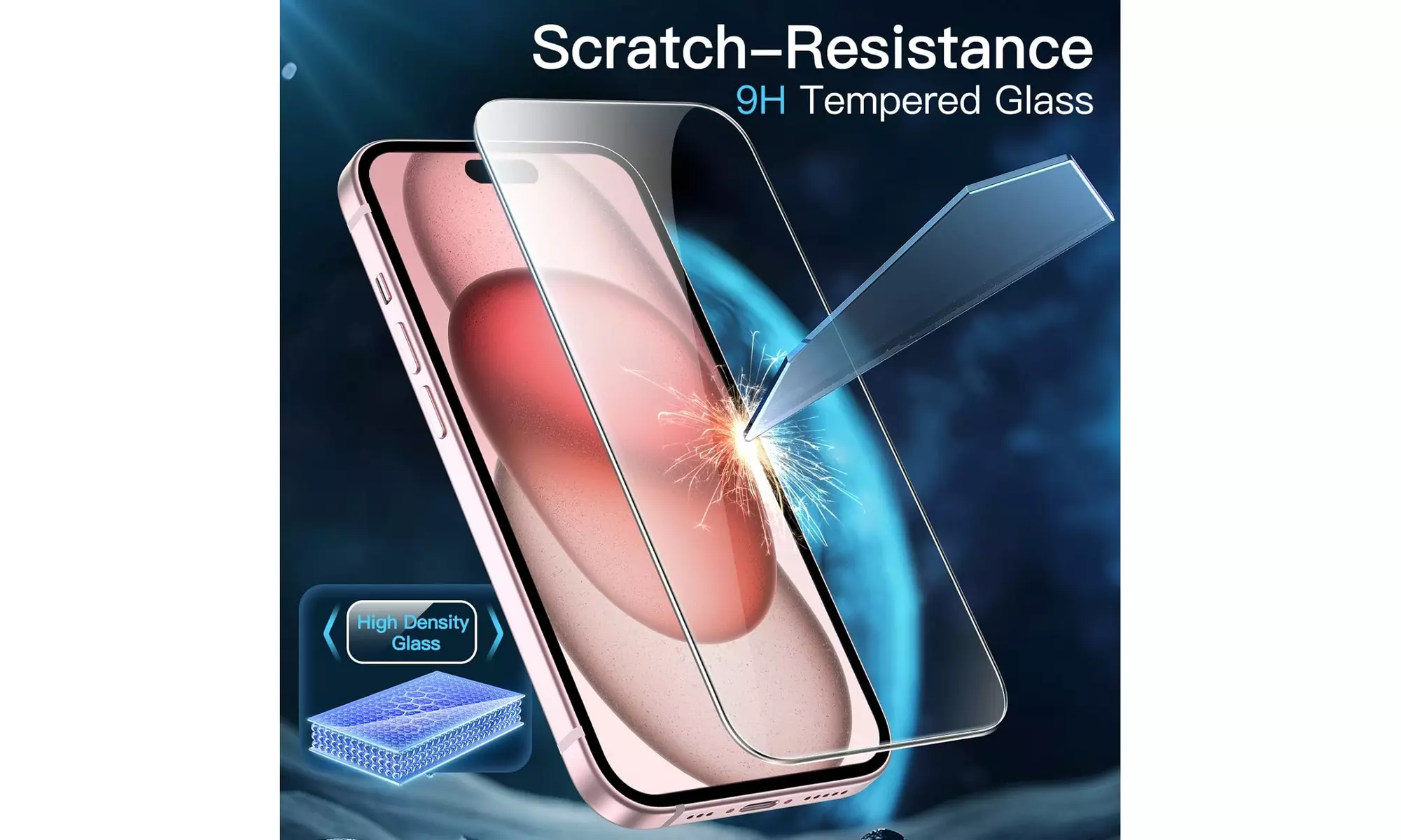 For iPhone 15 Screen Protector Tempered Glass 9H Screen Cover Film 6.1"