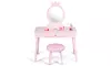 Kids Vanity Makeup Table & Chair Set Make Up Stool Play Set for Children Pink
