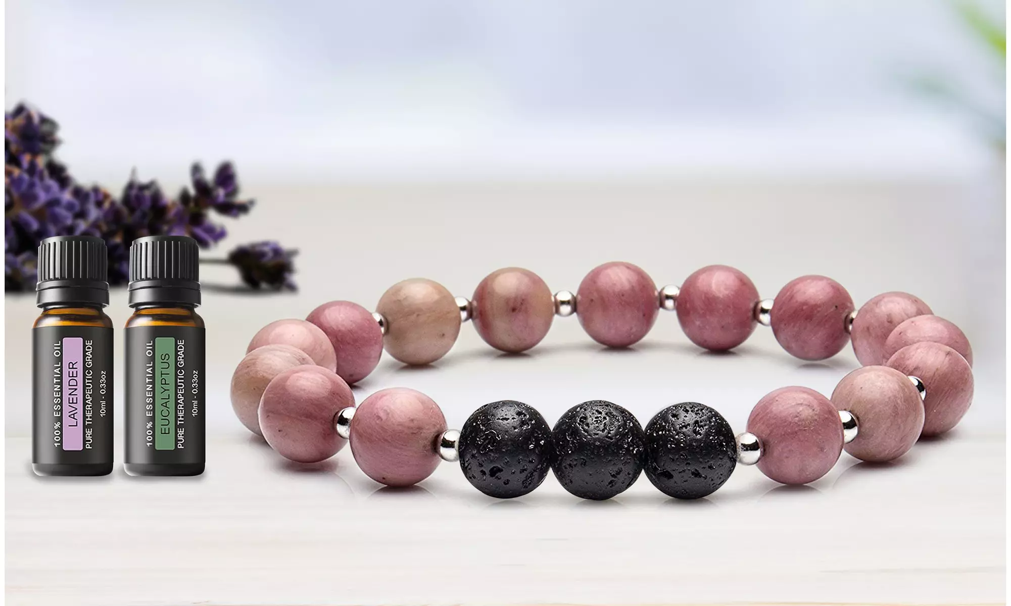 Lava Stone Turquoise-tone Diffuser Bracelet