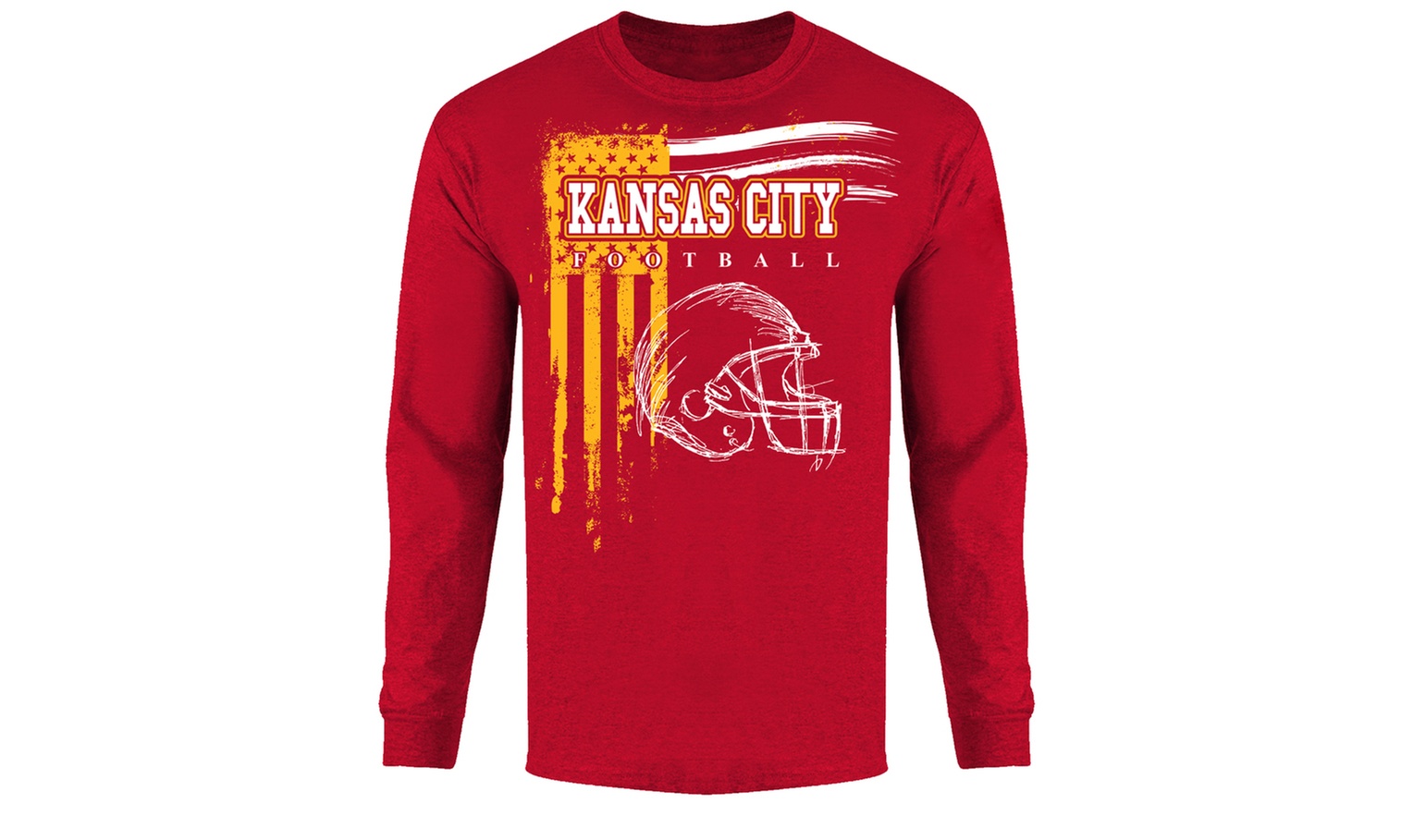 Men's Vintage USA Flag Football Long Sleeve Shirts (S-2XL)