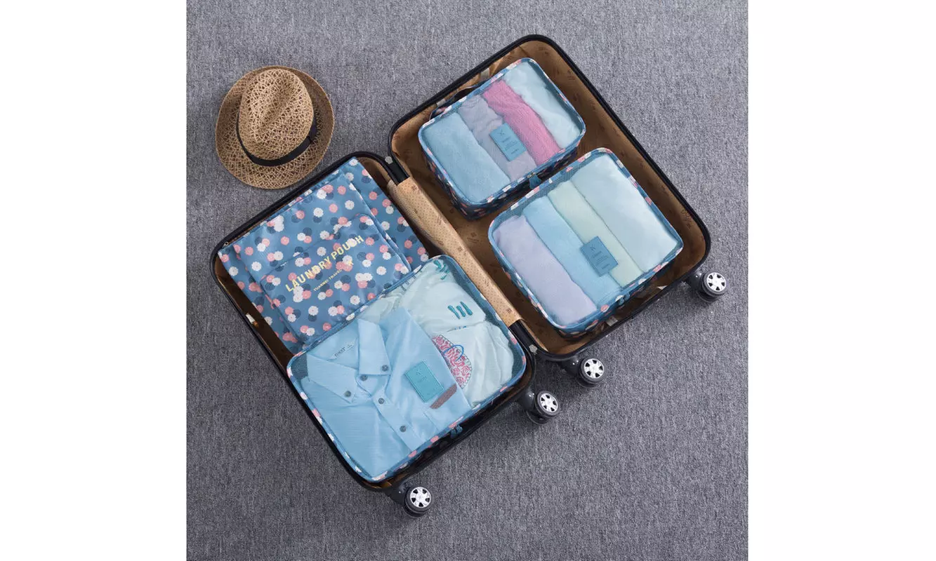 9Pcs Waterproof Clothes Storage Bags Packing Cube Travel Luggage Organizer Pouch