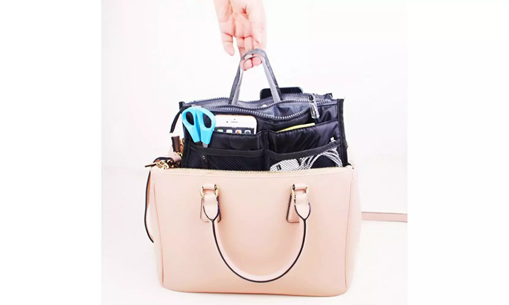 Women Travel Insert Handbag Organizer Purse Large Liner Organizer Bag