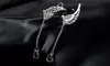 Women's Angel Wings Fashion Exquisite White Gold Cubic Zirconia Earrings
