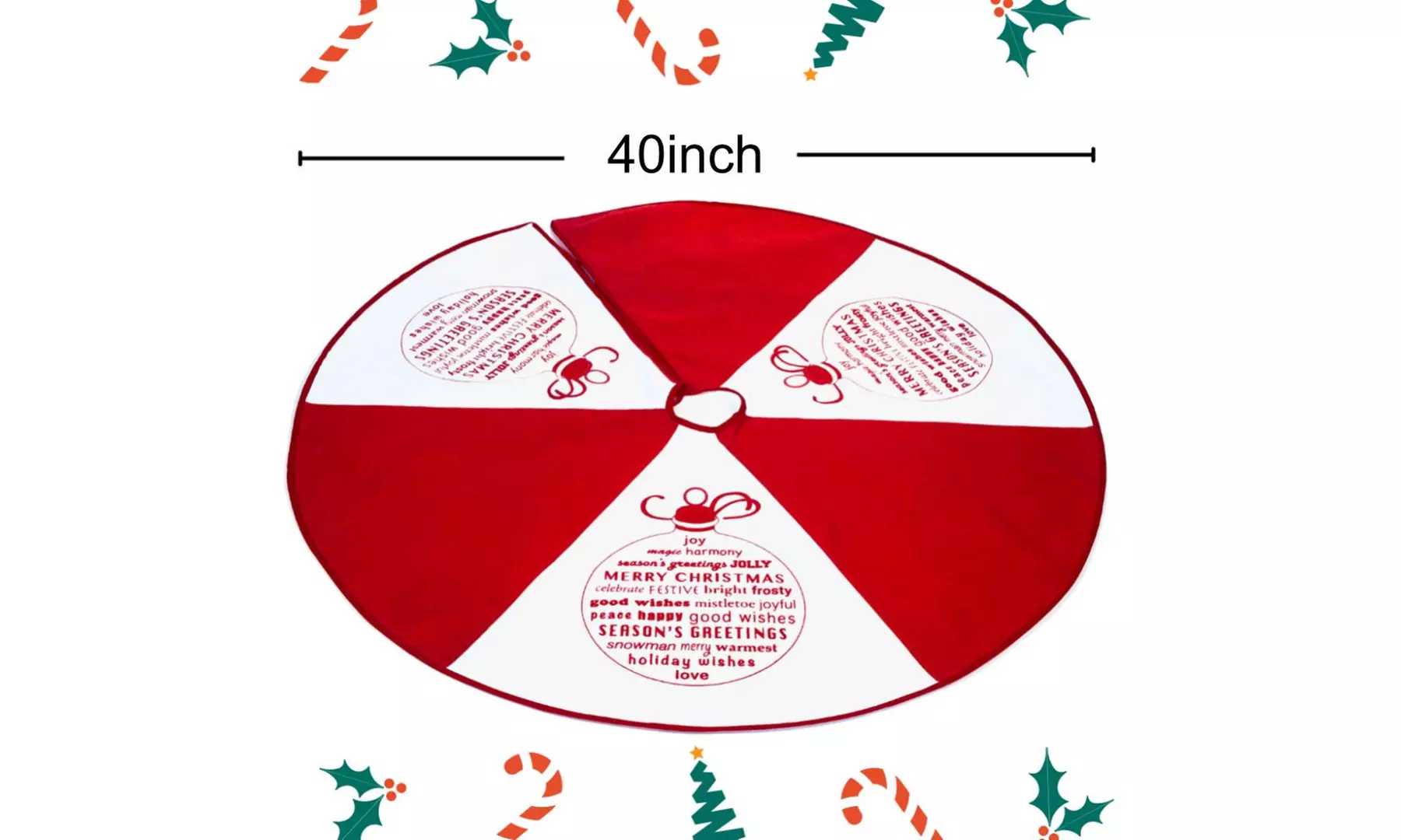 Merry & Bright Holiday Christmas Tree Skirts with Festive Design