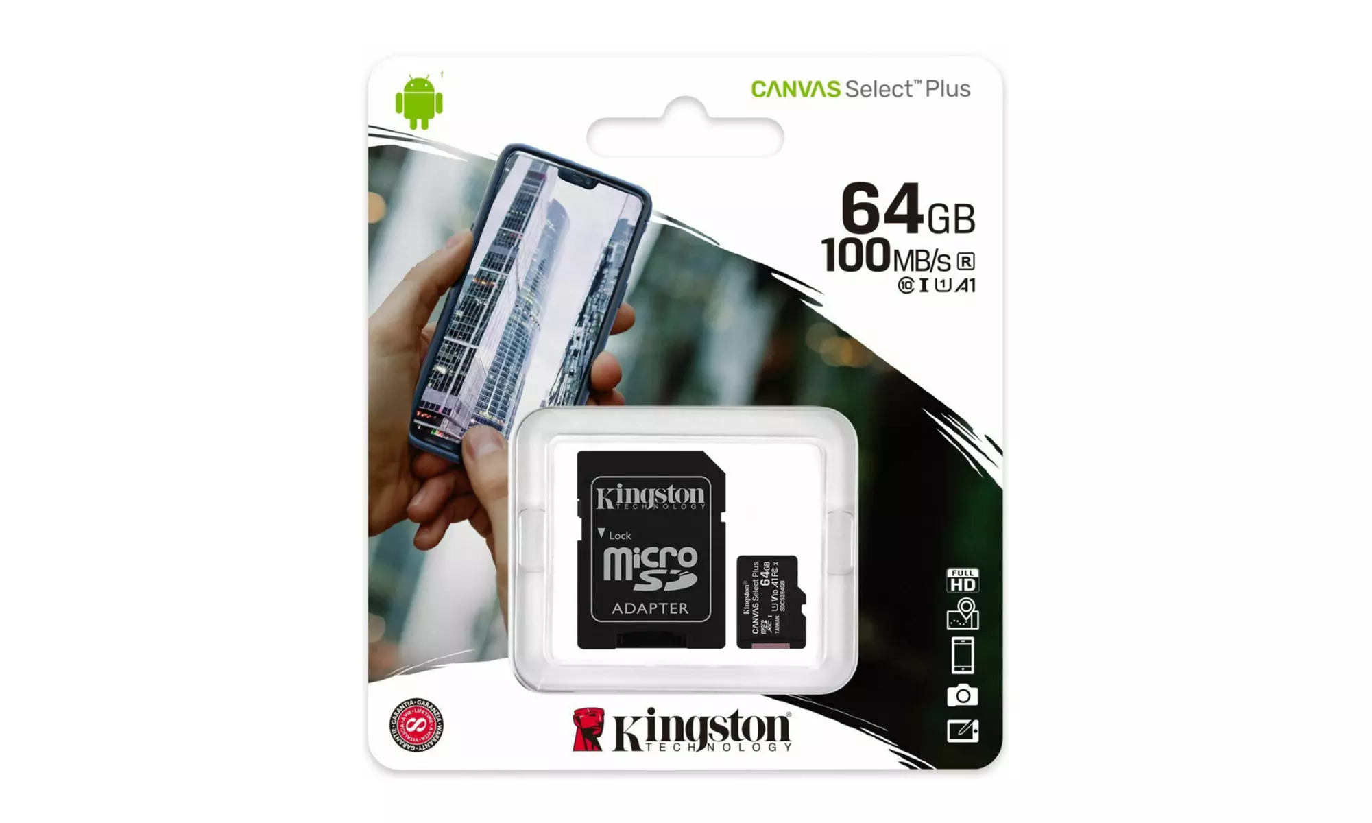 Kingston Canvas Select Plus 64GB UHS-I microSDXC Memory Card with SD Adapter - Second Medium