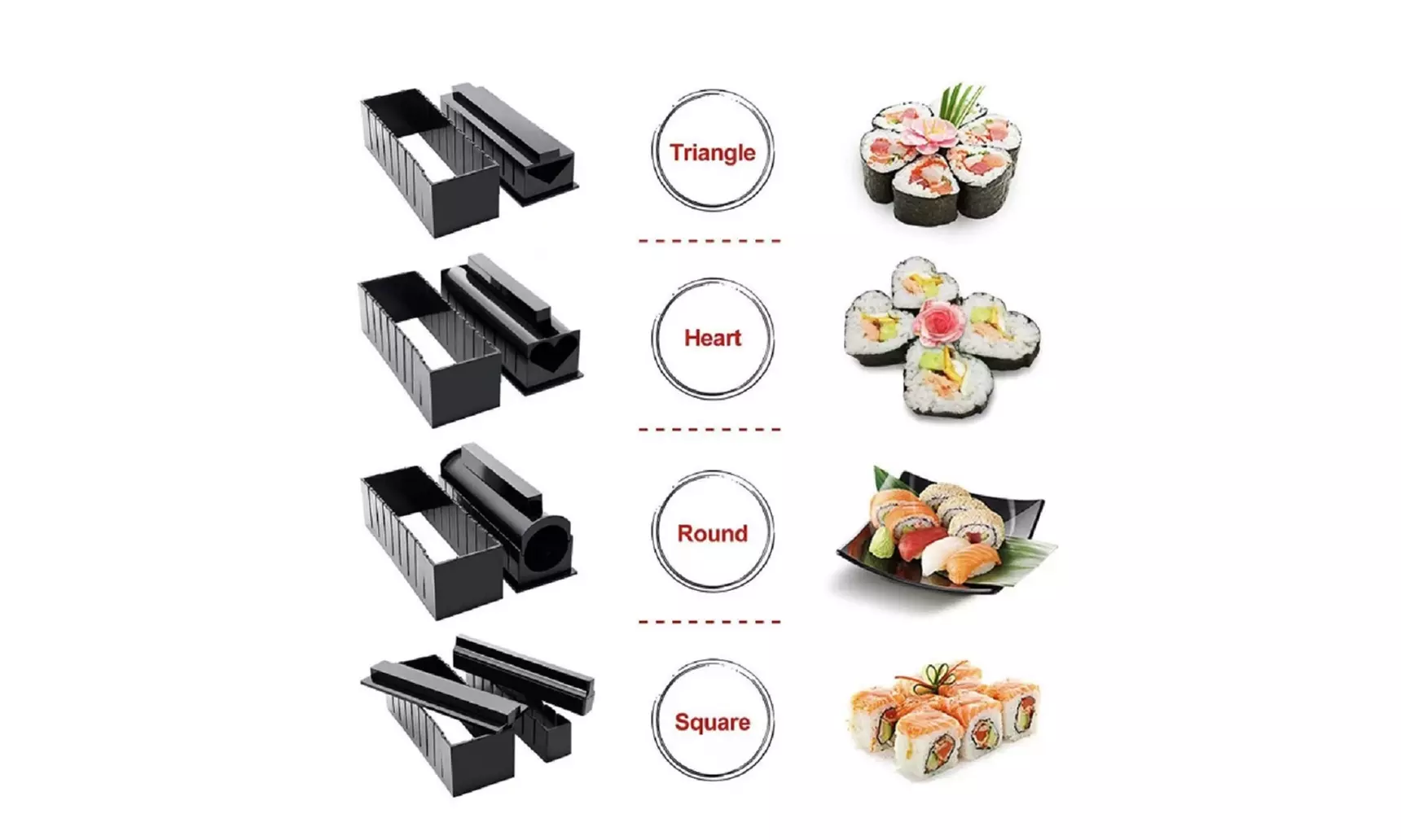 10 Pcs Sushi Making Kit-Home DIY Sushi Roller, Rice Ball Mold & Accessories Set