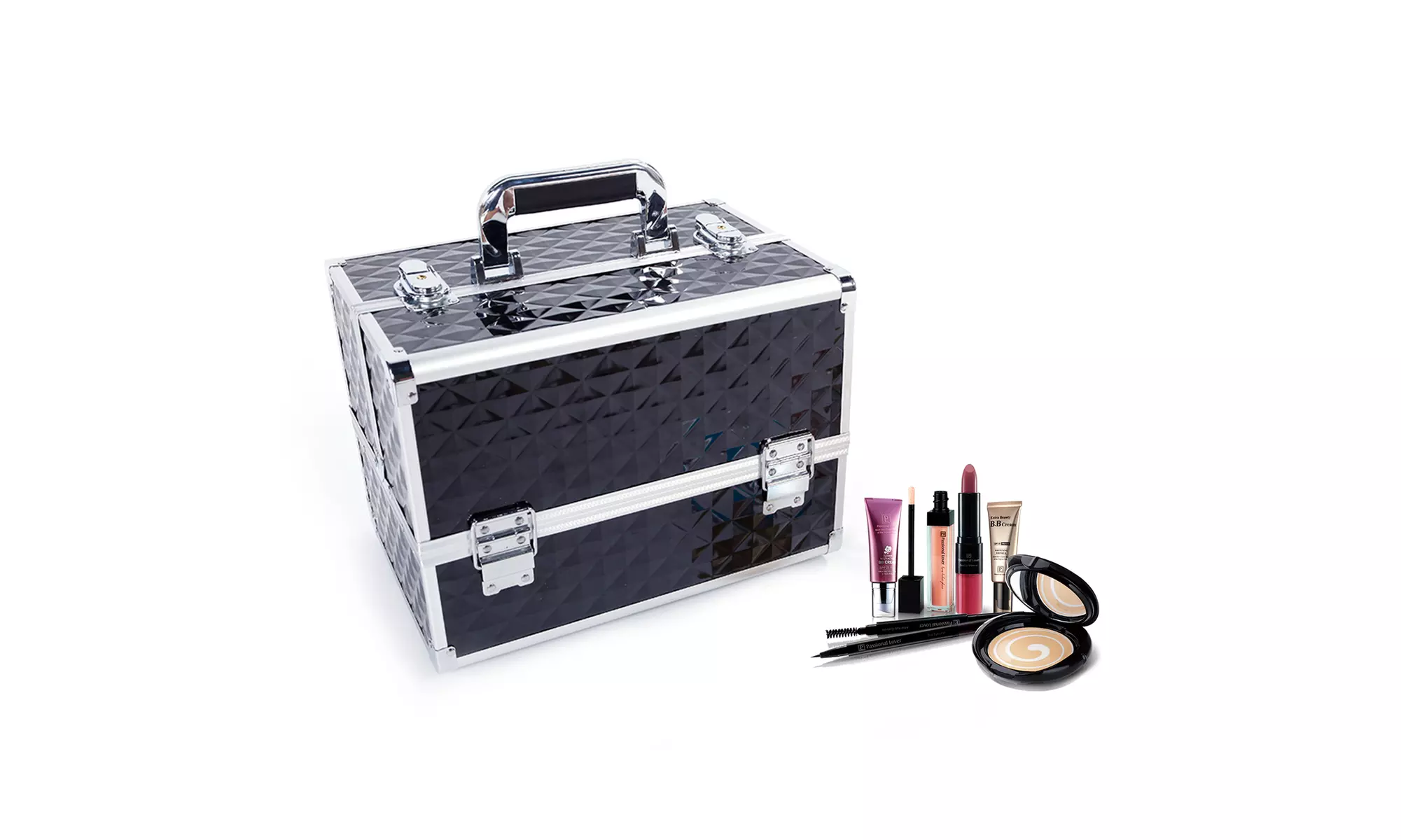 Multi-layer Professional Portable Aluminum Cosmetic Makeup Case  - Primary Image