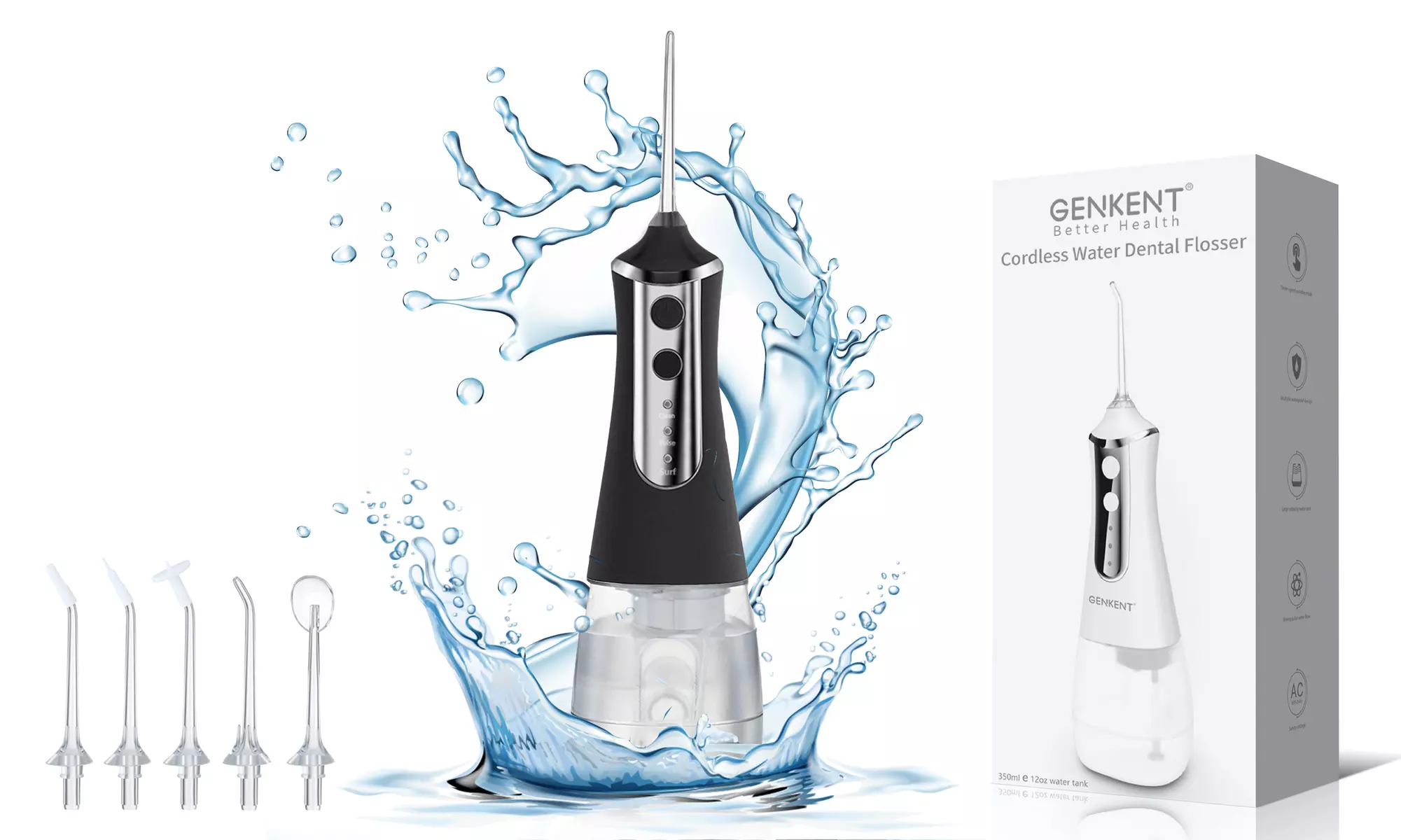 Genkent Water Dental Flosser 3 modes Whitening Electric Oral Irrigator for Teeth - Second Medium