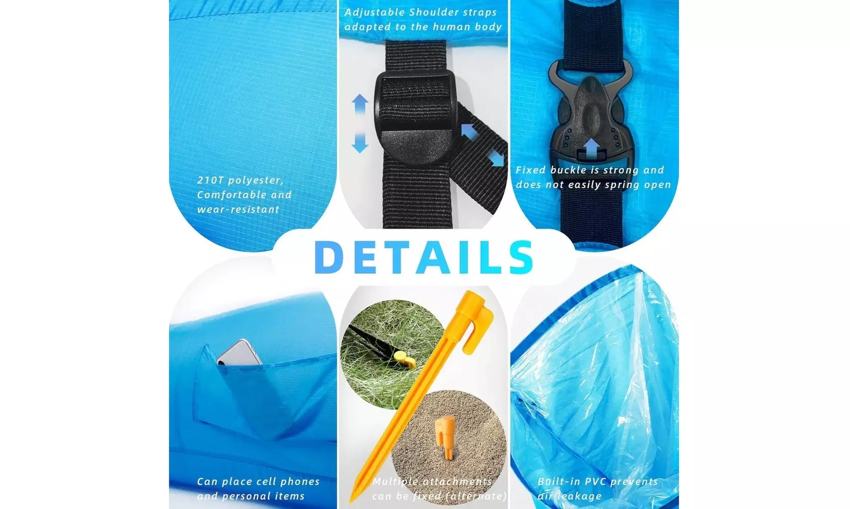 Portable Inflatable Lounger Air Sofa for Backyard Beach Camping Picnics - Second Medium