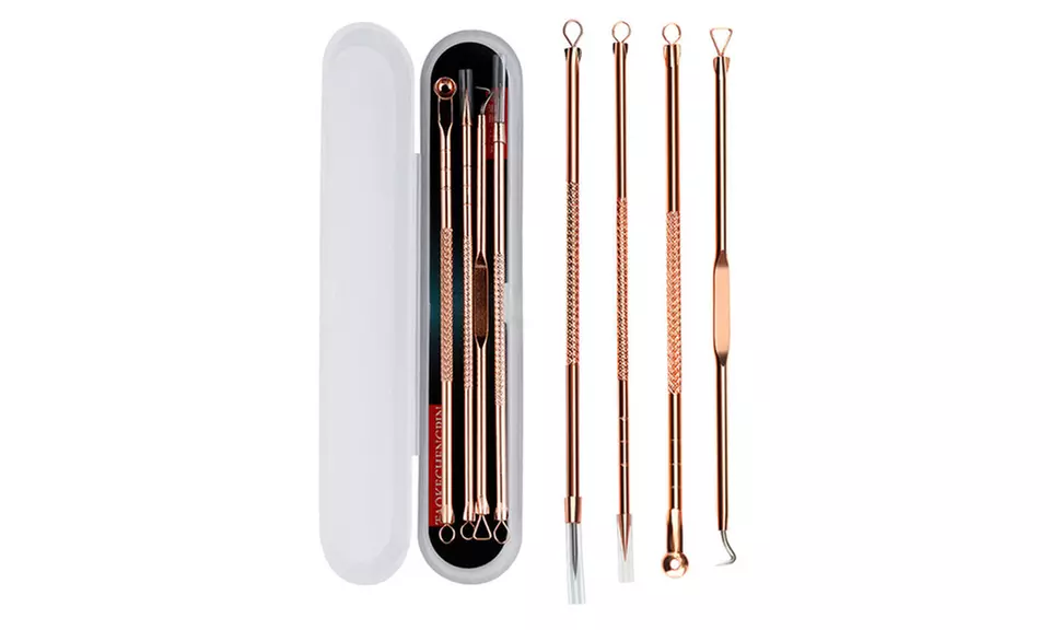 Rose Gold 4 Piece Blemish Extractor Set - Primary Image