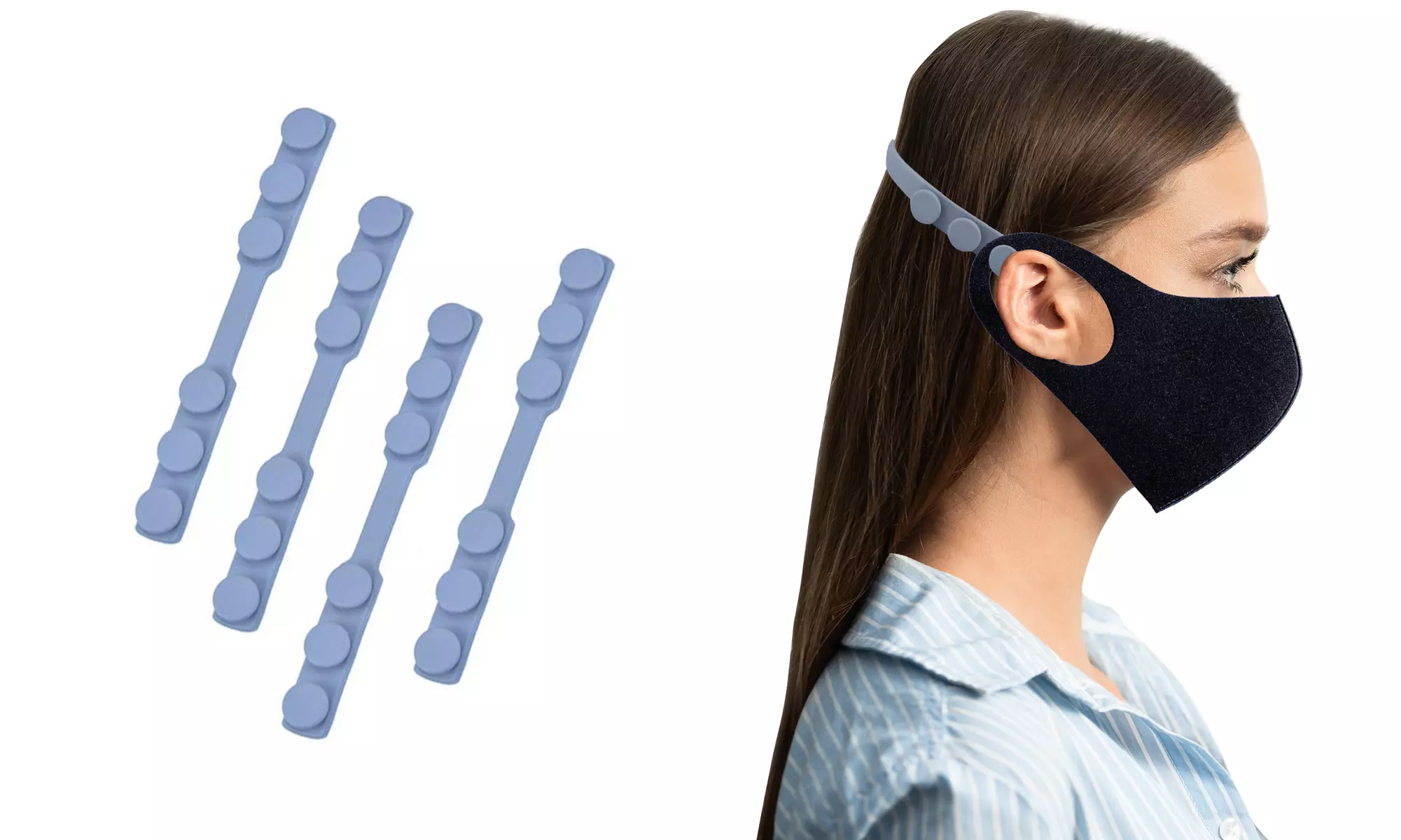 Anti Slip Adjustable Ear Protector And Mask Pressure Reducer (4-Pack) - Second Medium