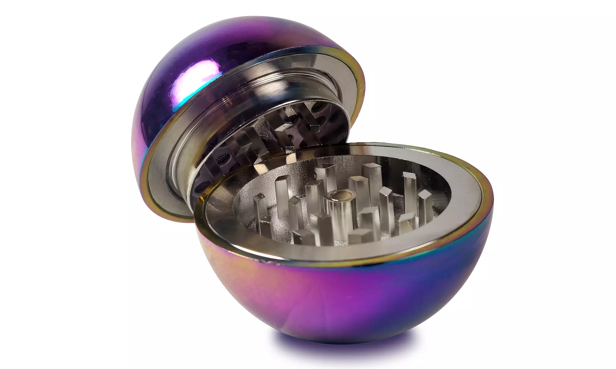 3 Piece Chrome Ball Herb Grinder with Pollen Catcher - Primary Image