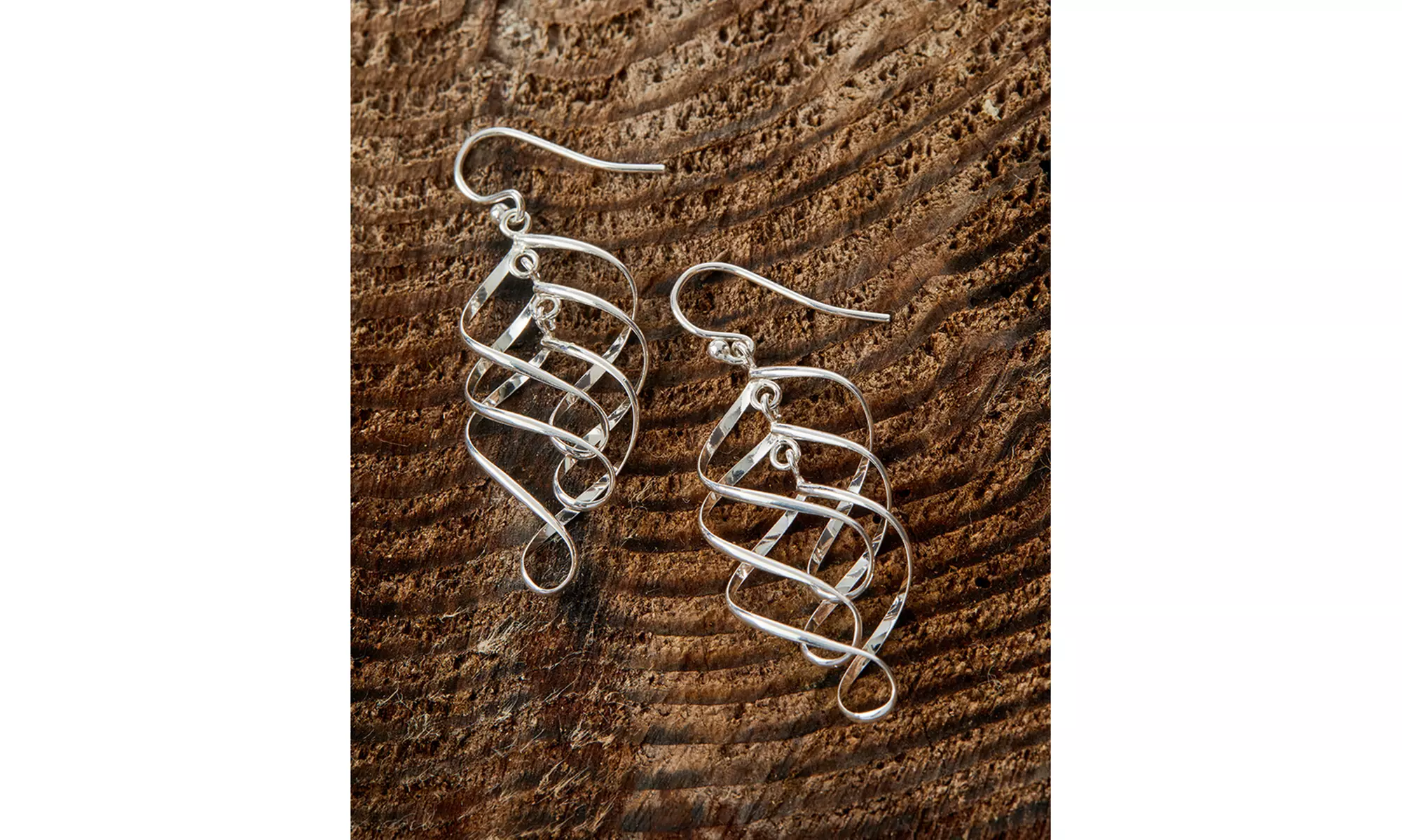 Italian Sterling Silver Layered Drop Earrings
