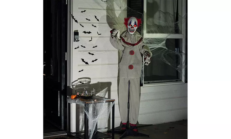 Scary Harry The Motion Activated Animatronic Killer Clown, Halloween Prop - Second Medium