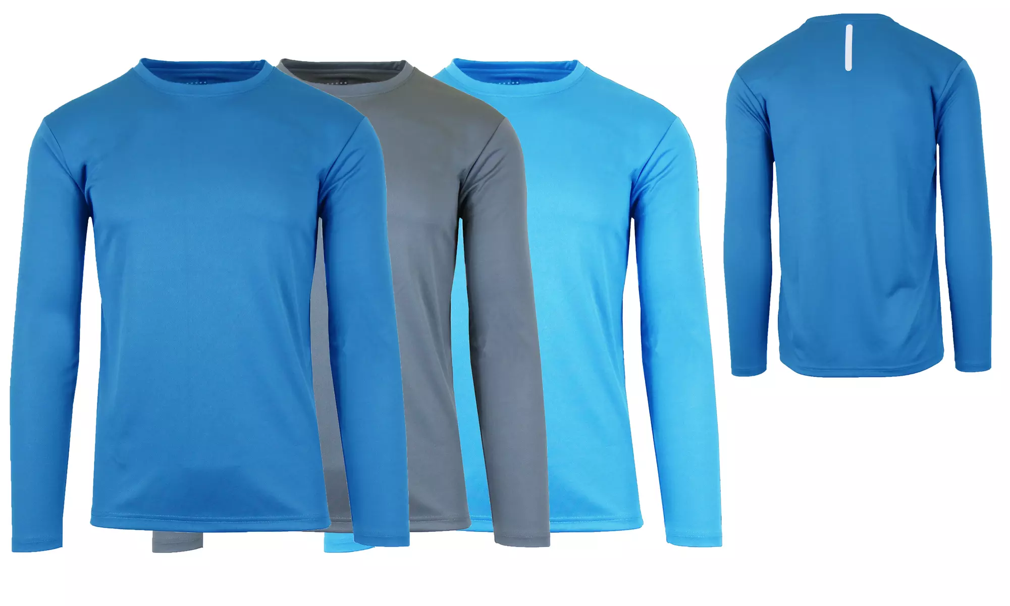 3-Pack Men's Long Sleeve Moisture-Wicking Performance Crew Neck Tee (S-2XL)