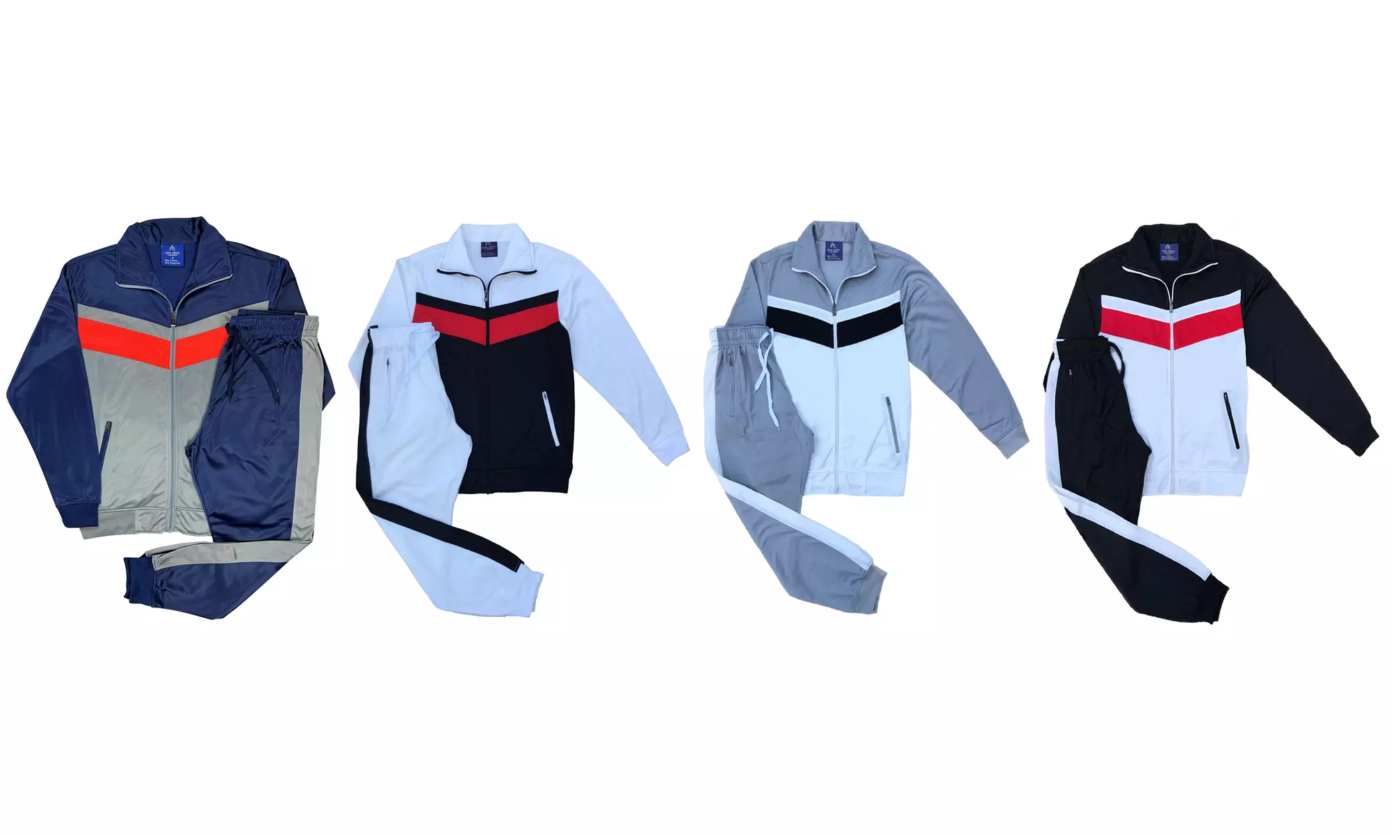 Mens' Flex-It Jogger Tracksuit Jumpsuit Outfit Top and Bottom Set - Primary Image