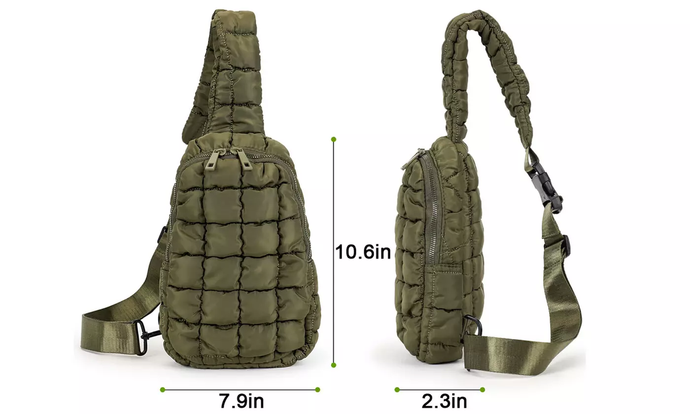 SGDL Holdings Inc Womens Puffy Sling Bag Waist and Crossbody Bag for Travel