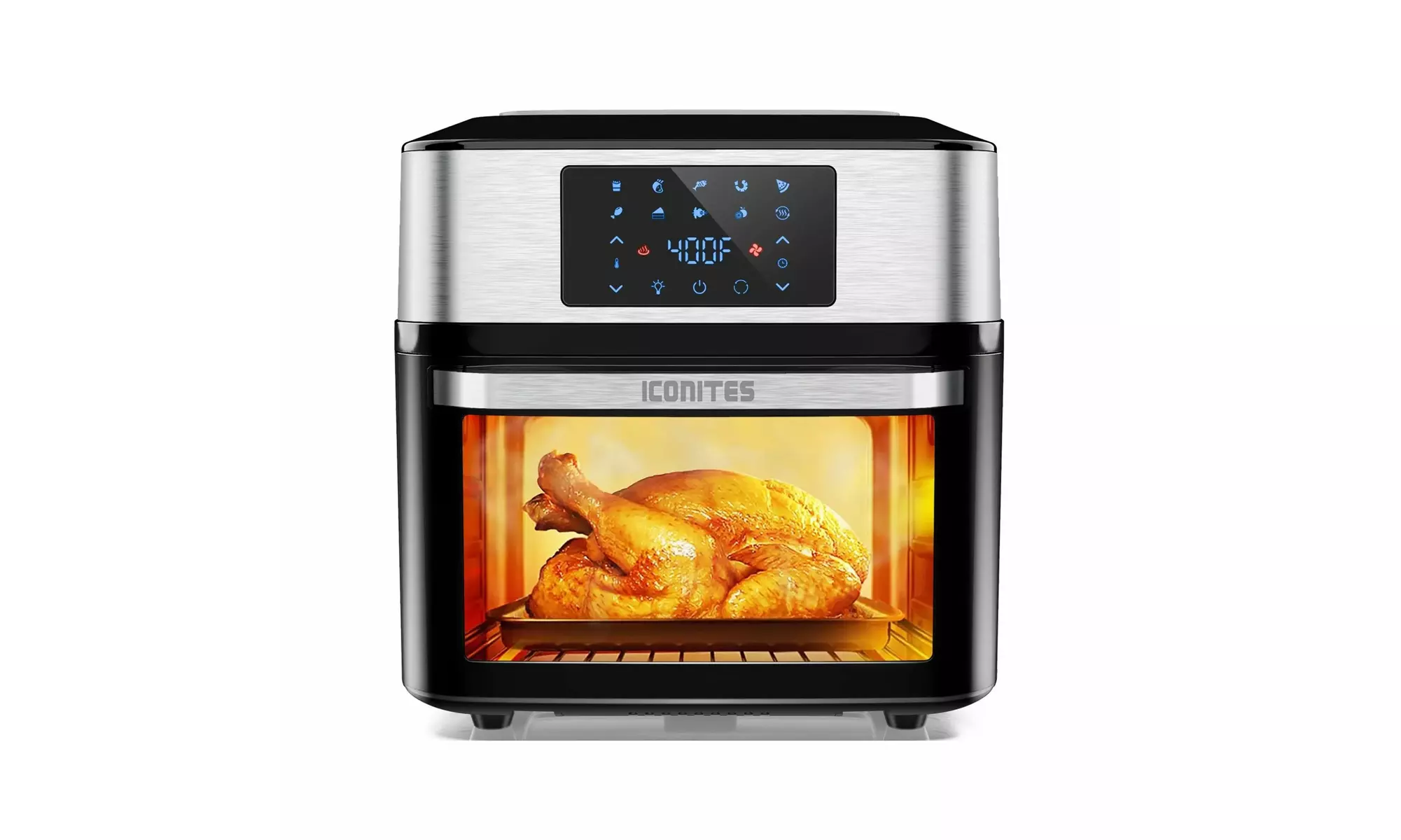 Iconites 20 Quart Air Fryer 10-in-1 Toaster Oven Black Stainless Steel - New - Primary Image