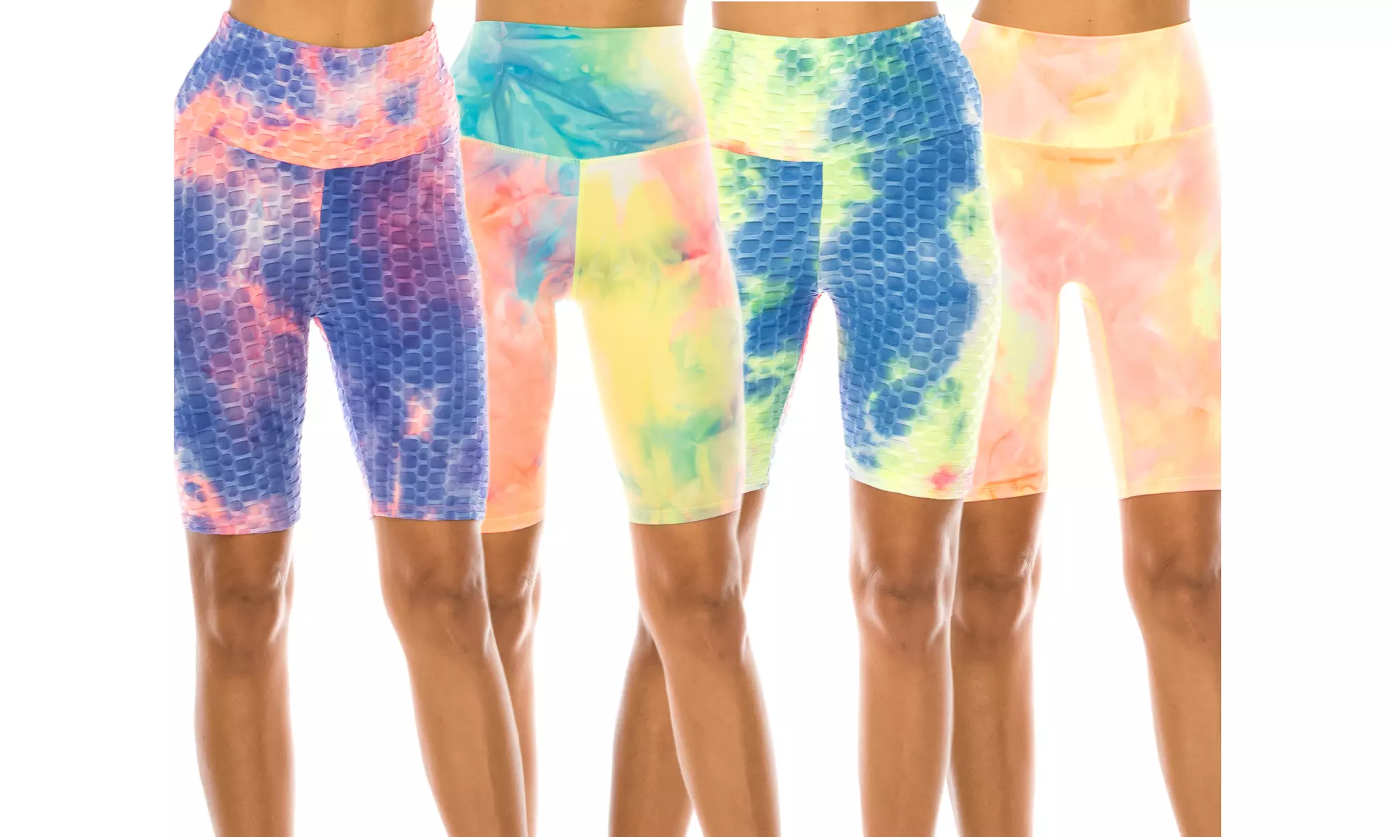 Women's Tiedye, Honeycomb athletic Biker Shorts