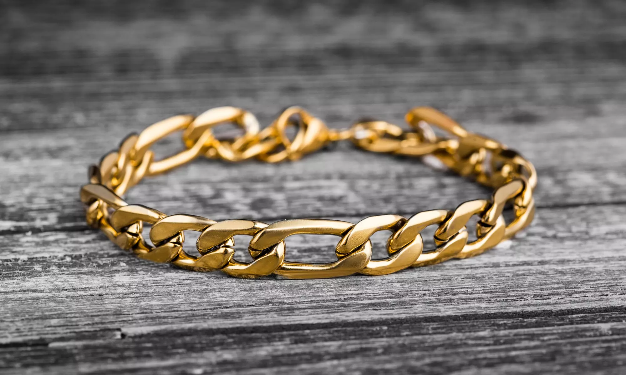 Simply Steel Mens Stainless Steel 10MM Figaro or Curb 9" Chain Bracelet - Primary Image