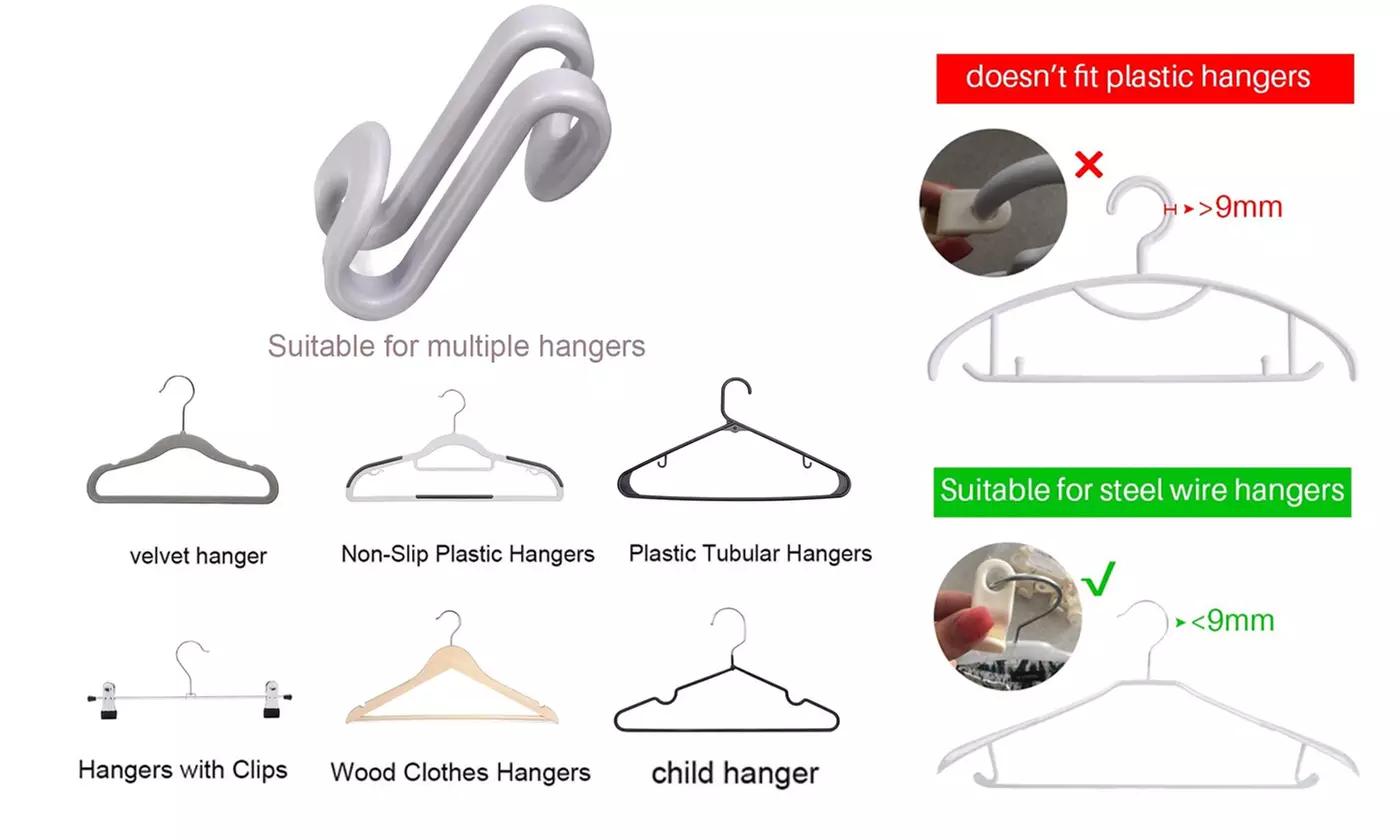 50PCS Cascading Clothes Hanger Connector Space Saving for Coat Clothes Garment
