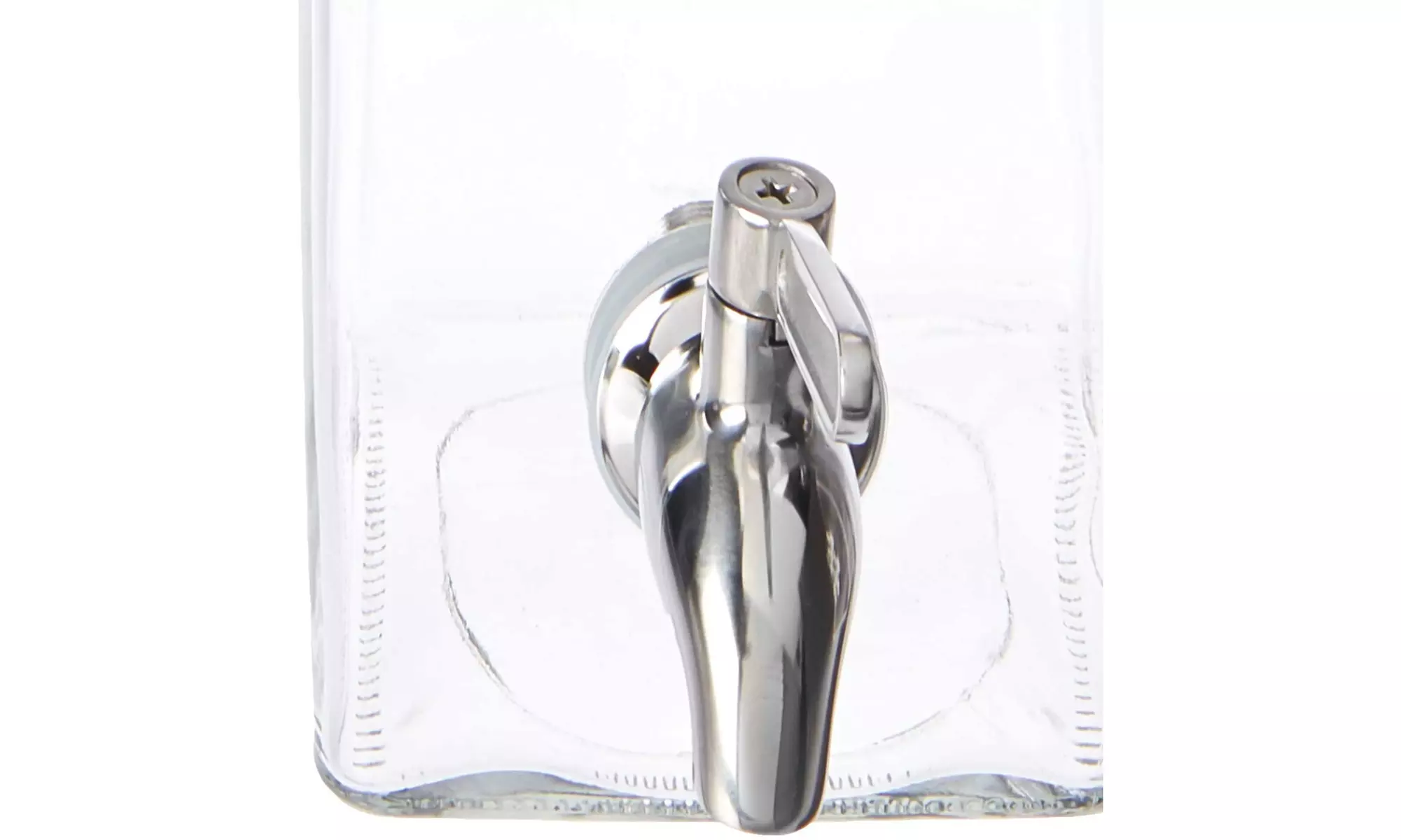 Tall Square Glass Mason Jar Drink Dispenser with Stainless Steel Spigot, 80 oz  - Second Medium