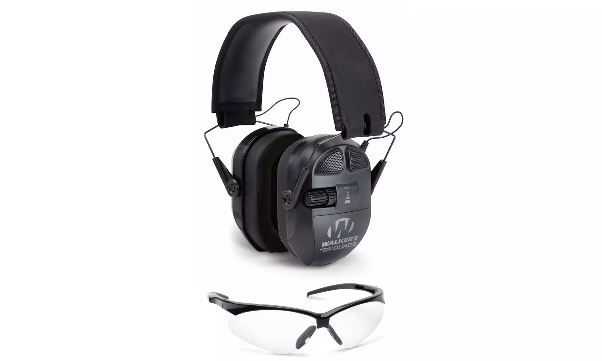 Walkers Game Ear Ultimate Power Muff Quads & Shooting Glasses Range Safety Kit - Primary Image