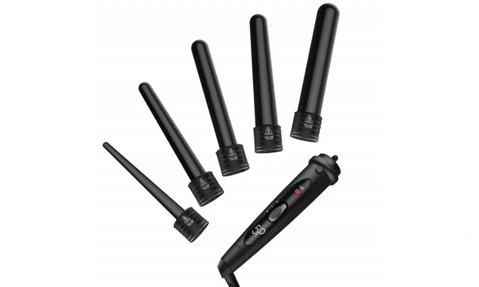 Homitt 5 in 1 Curling Wand Set with 5 Interchangeable Ceramic Barrels, Black  - Primary Image
