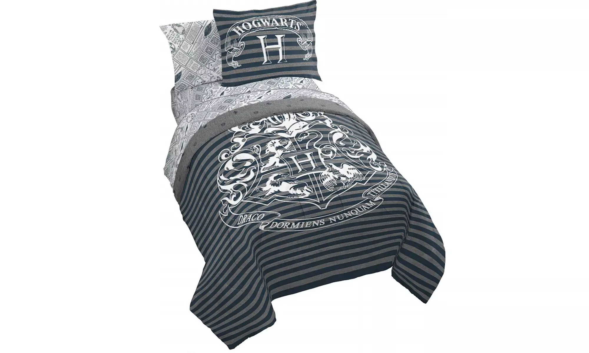 Jay Franco Harry Potter Draco Dormiens 7 Piece Queen Bed Set, Gray  - Primary Image