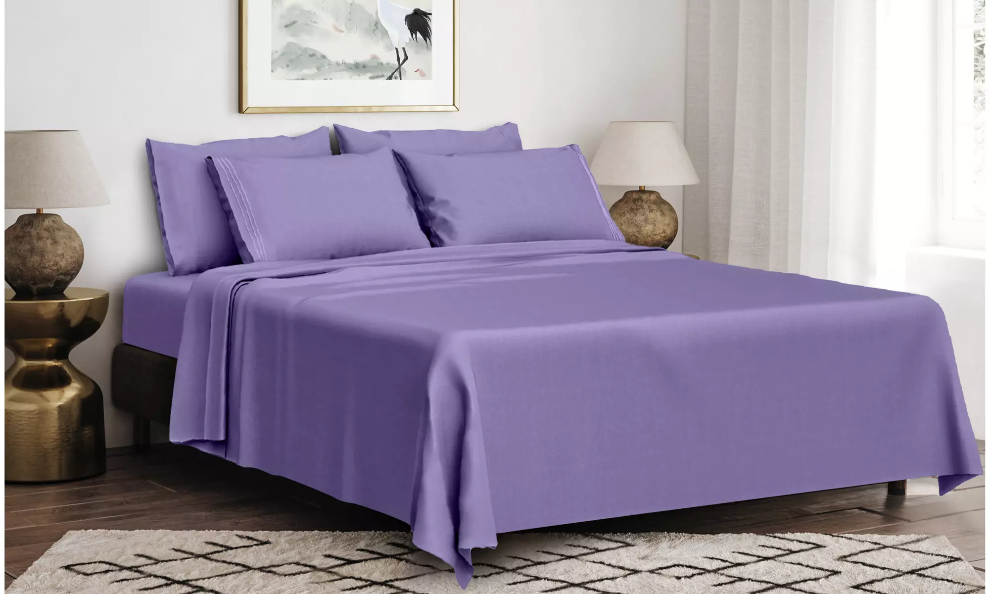 6PC Lux Decor Hypoallergenic Deep Pocket Bed Sheet Set (14 Colors!)