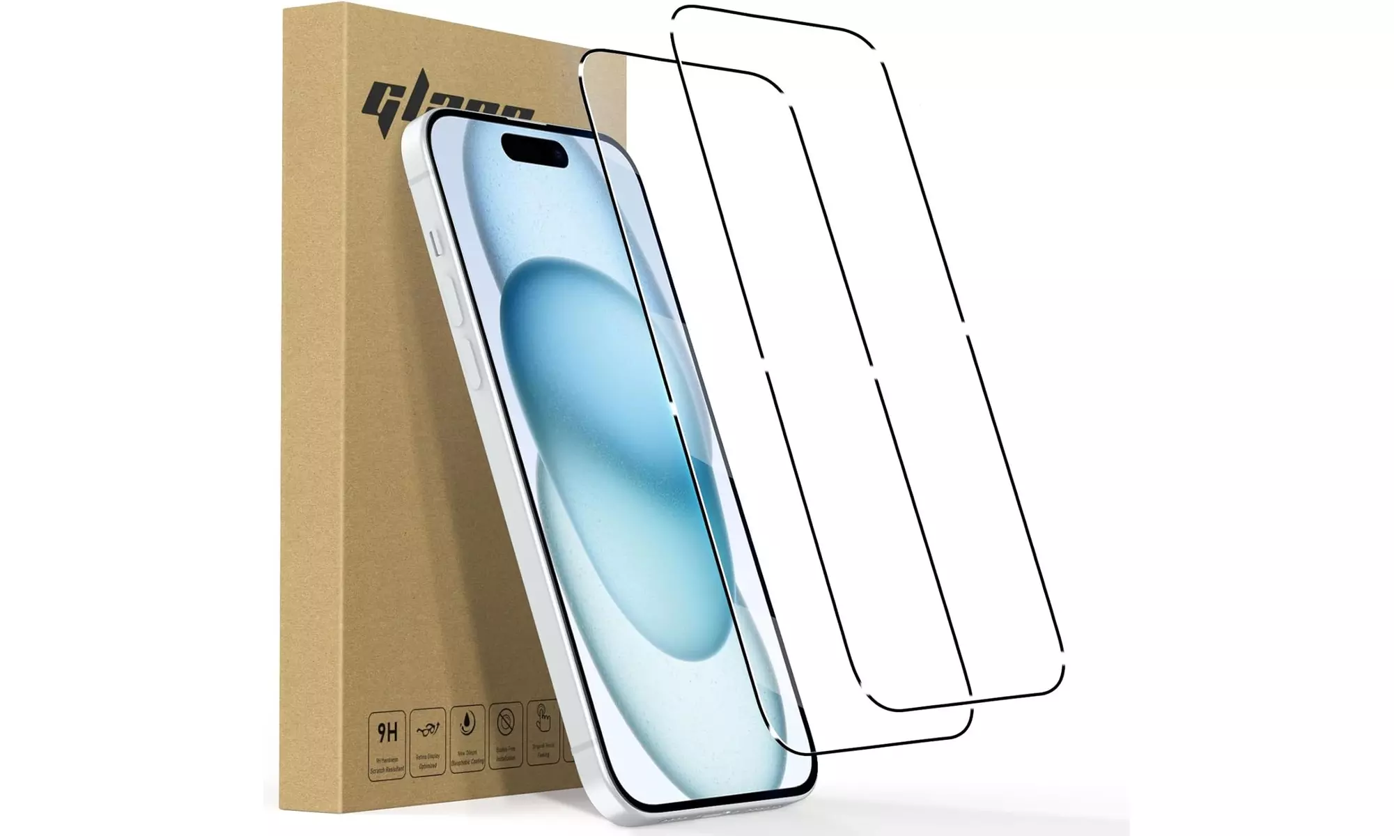 For iPhone 15 Plus Tempered Glass Screen Protector Film 9H Screen Cover 6.7"