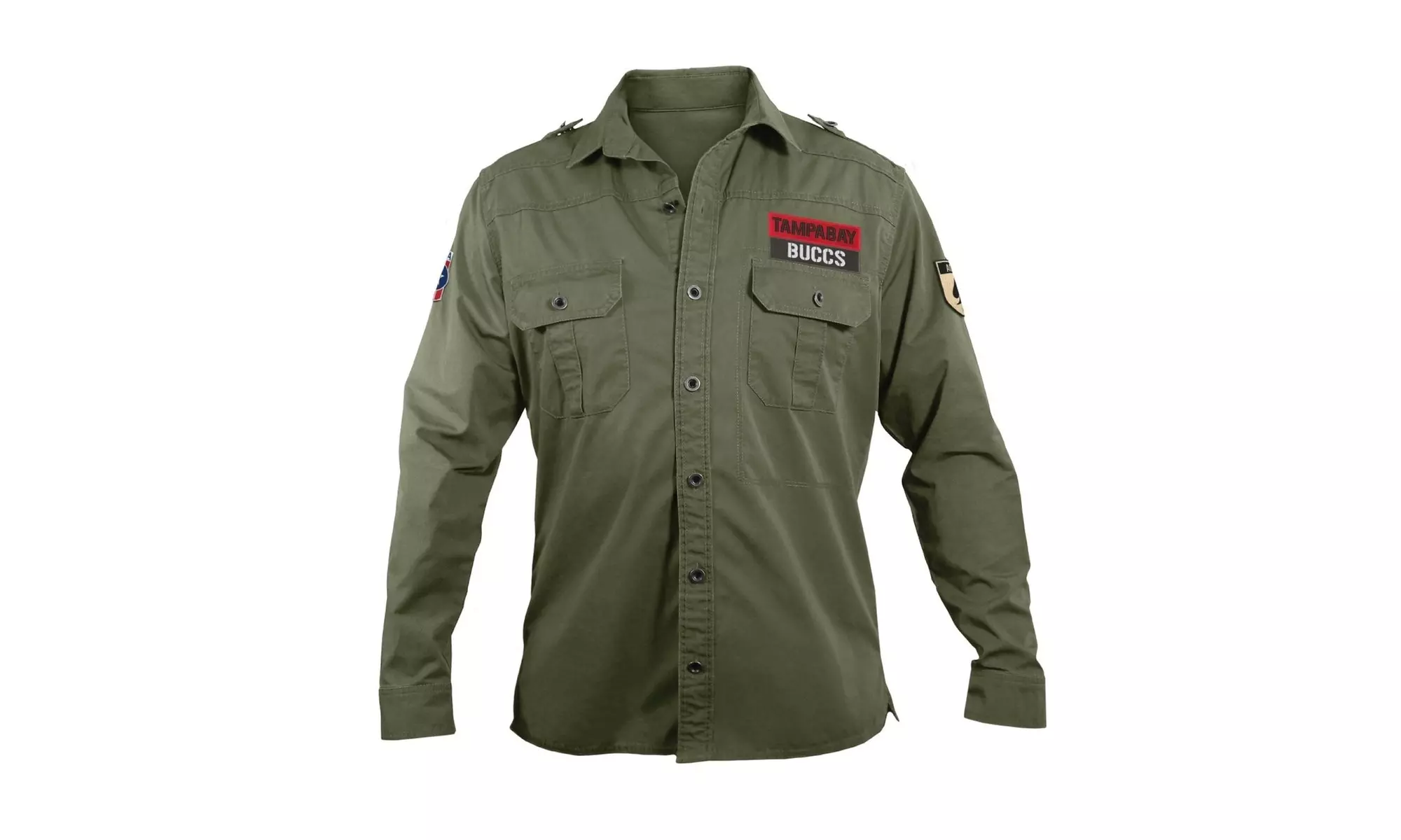 Little Earth 300647-BUCC-L NFL Mens Military Shirt Large - Tampa Bay Buccaneers - Second Medium